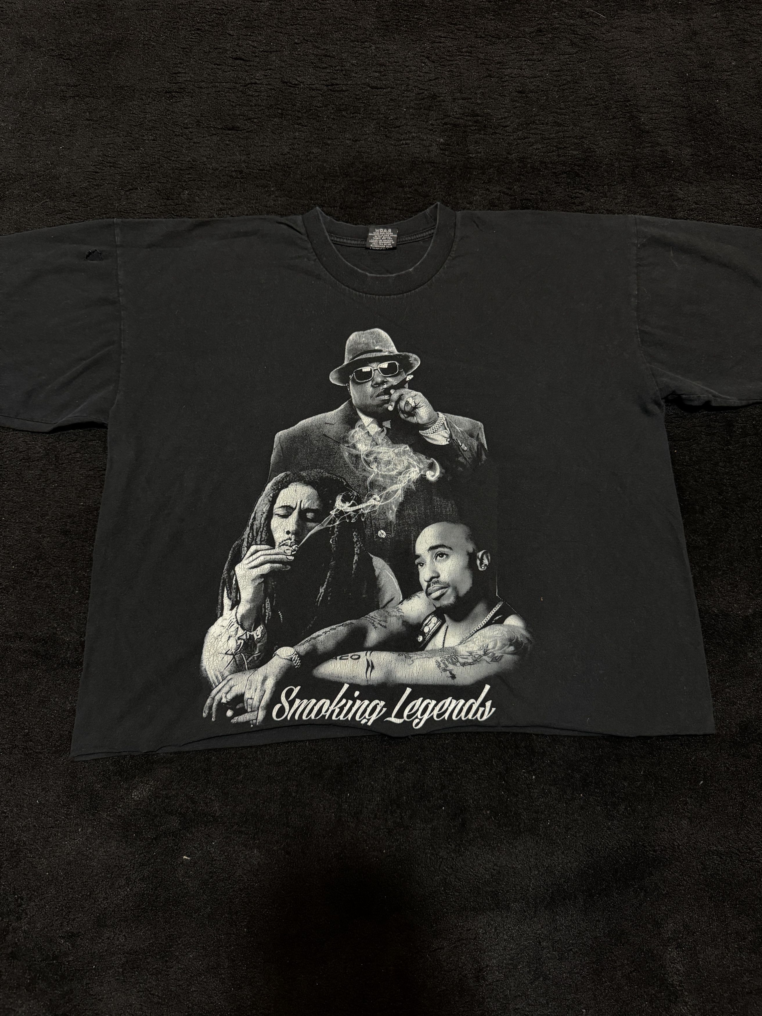 Band Tees Vintage Tupac 2pac Biggie Bob Marley Smoke Legend Cropped Size US XXL / EU 58 / 5 - 1 Thumbnail