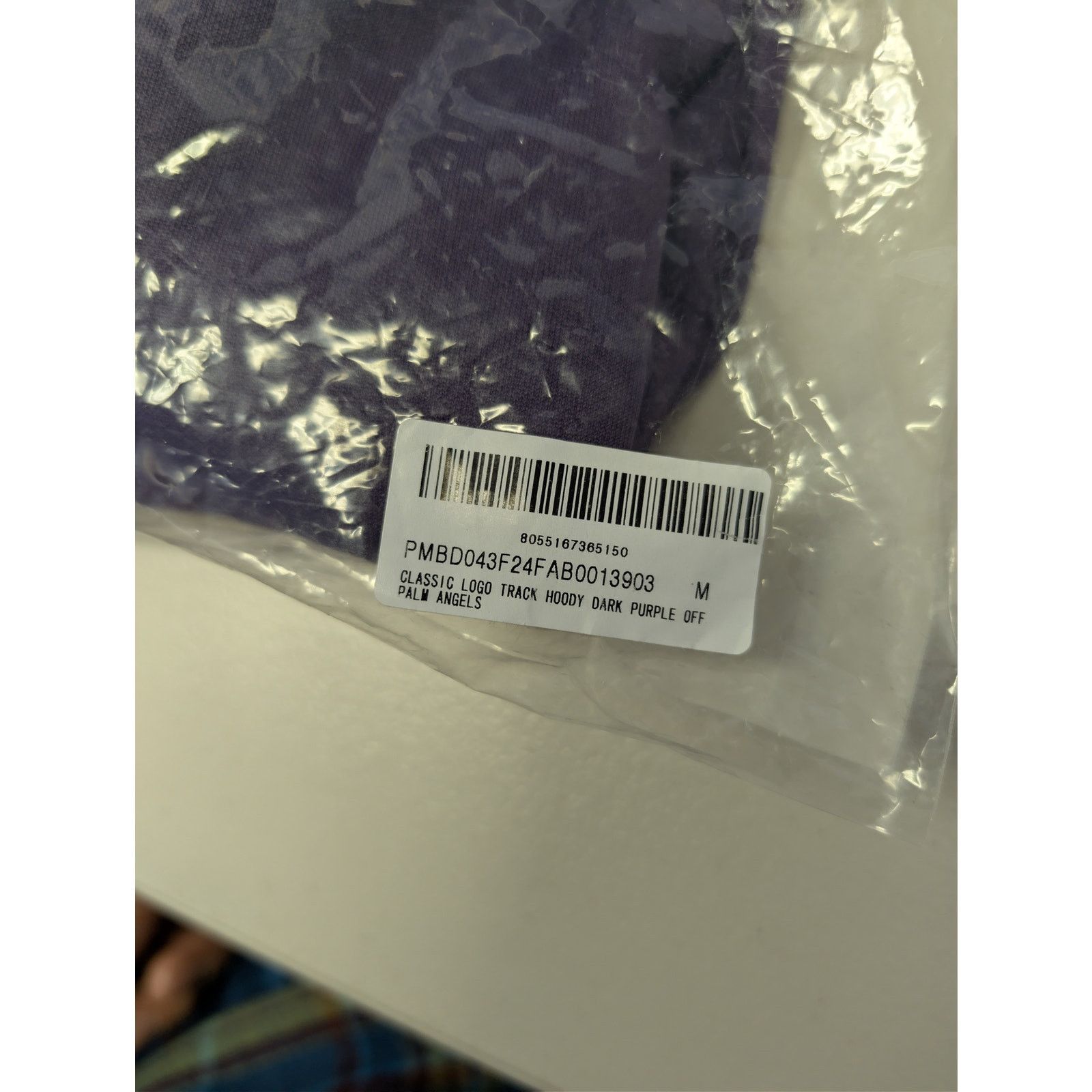 Palm Angels o1rshd1 Classic Logo Track Hoodie in Dark Purple / Off-White Size US M / EU 48-50 / 2 - 23 Thumbnail