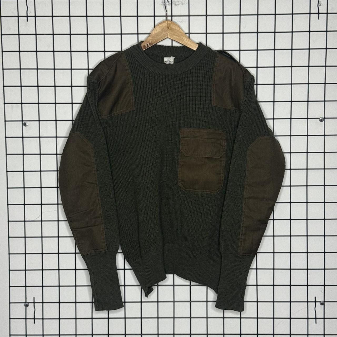 Vintage Vintage Military Style Wool Jumper Khaki Green Size US L / EU 52-54 / 3 - 1 Thumbnail