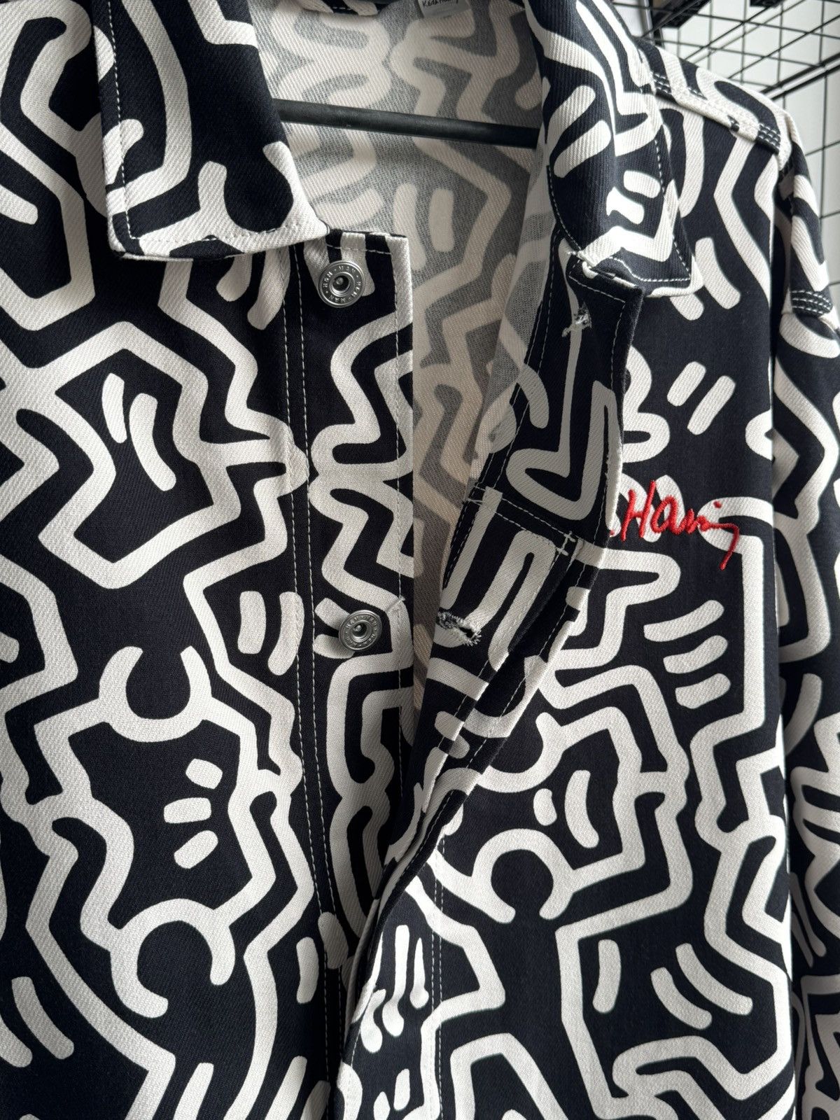 H&M × Keith Haring H&M Keith Haring Twill All Print White Black Jacket Size US M / EU 48-50 / 2 - 5 Thumbnail