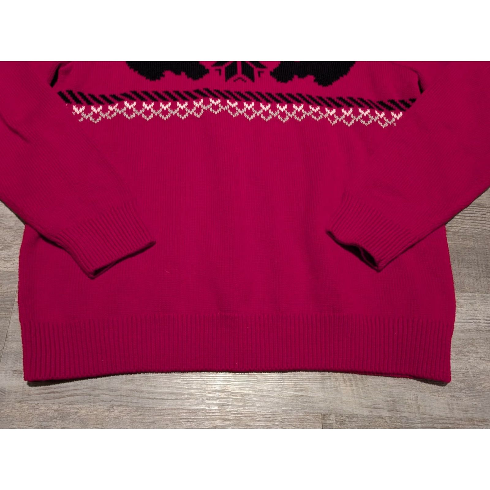 Chaps Chaps Sweater Mens L Red Moose Snowflake Fair Isle Christmas 100% Cotton Knit Pullover 1/4 Zip Mock Neck Size US L / EU 52-54 / 3 - 6 Thumbnail