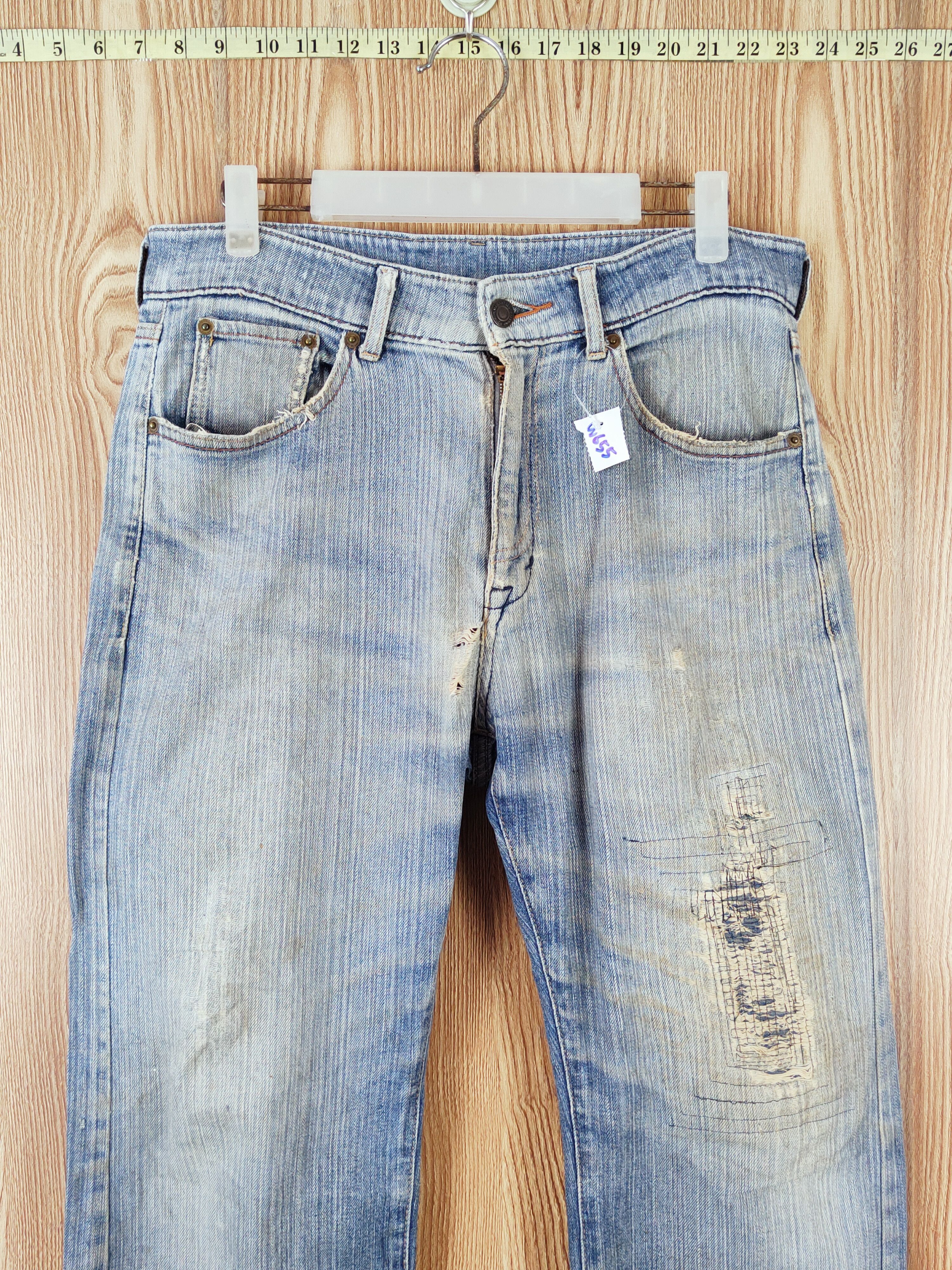 Japanese Brand Japanese Brand Blue Faded Distressed Ripped Jeans #W655 Size US 32 / EU 48 - 2 Thumbnail