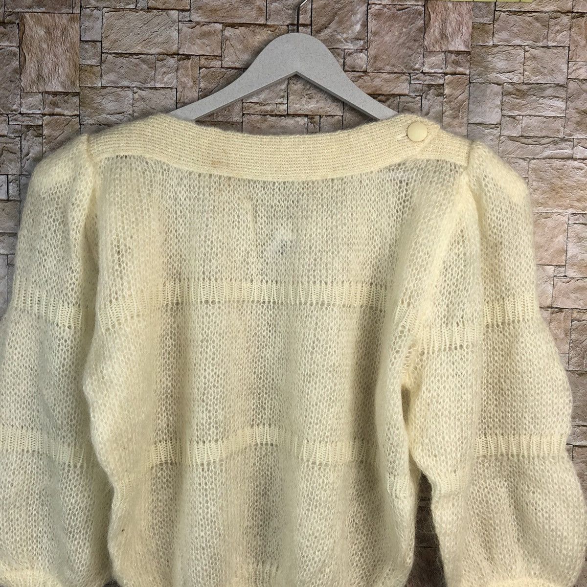 Homespun Knitwear Paimpol France White mohair fur Knitwear vintage #A939 Size M / US 6-8 / IT 42-44 - 5 Thumbnail