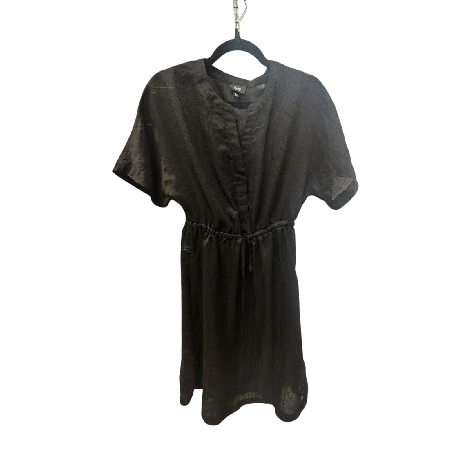 Mossimo Mossimo Shirt Dress V Neck Shortsleeve Elastic Waist Black M Size M / US 6-8 / IT 42-44 - 3 Thumbnail