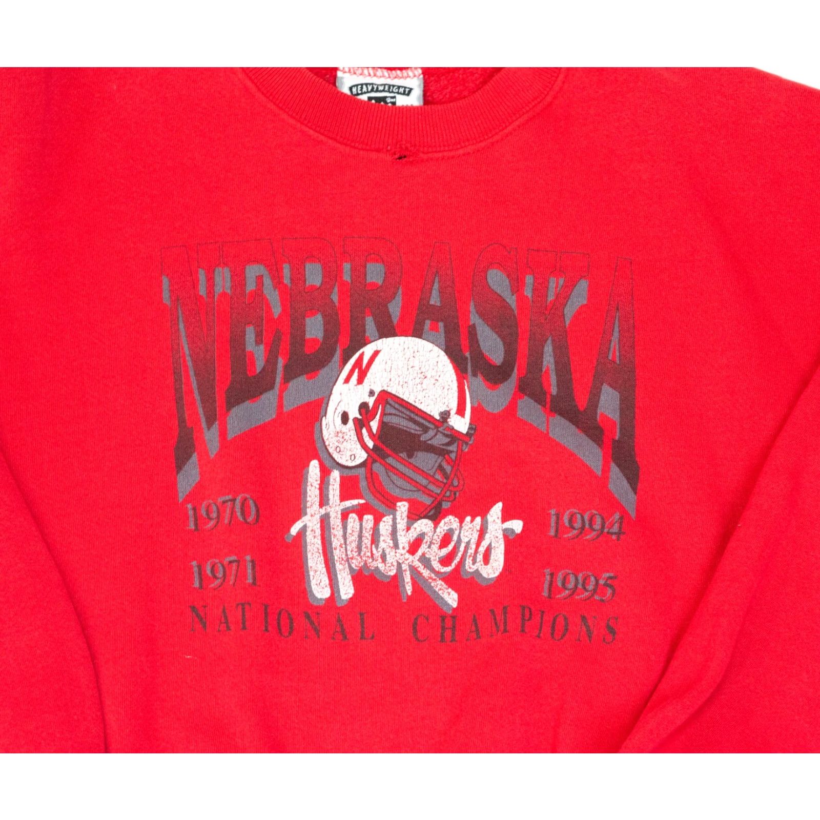 Lee VINTAGE Lee Nebraska Cornhuskers Sweatshirt XL Red Men's Sweatshirt 90s NCAA Distressed Embroidered Size US XL / EU 56 / 4 - 2 Thumbnail