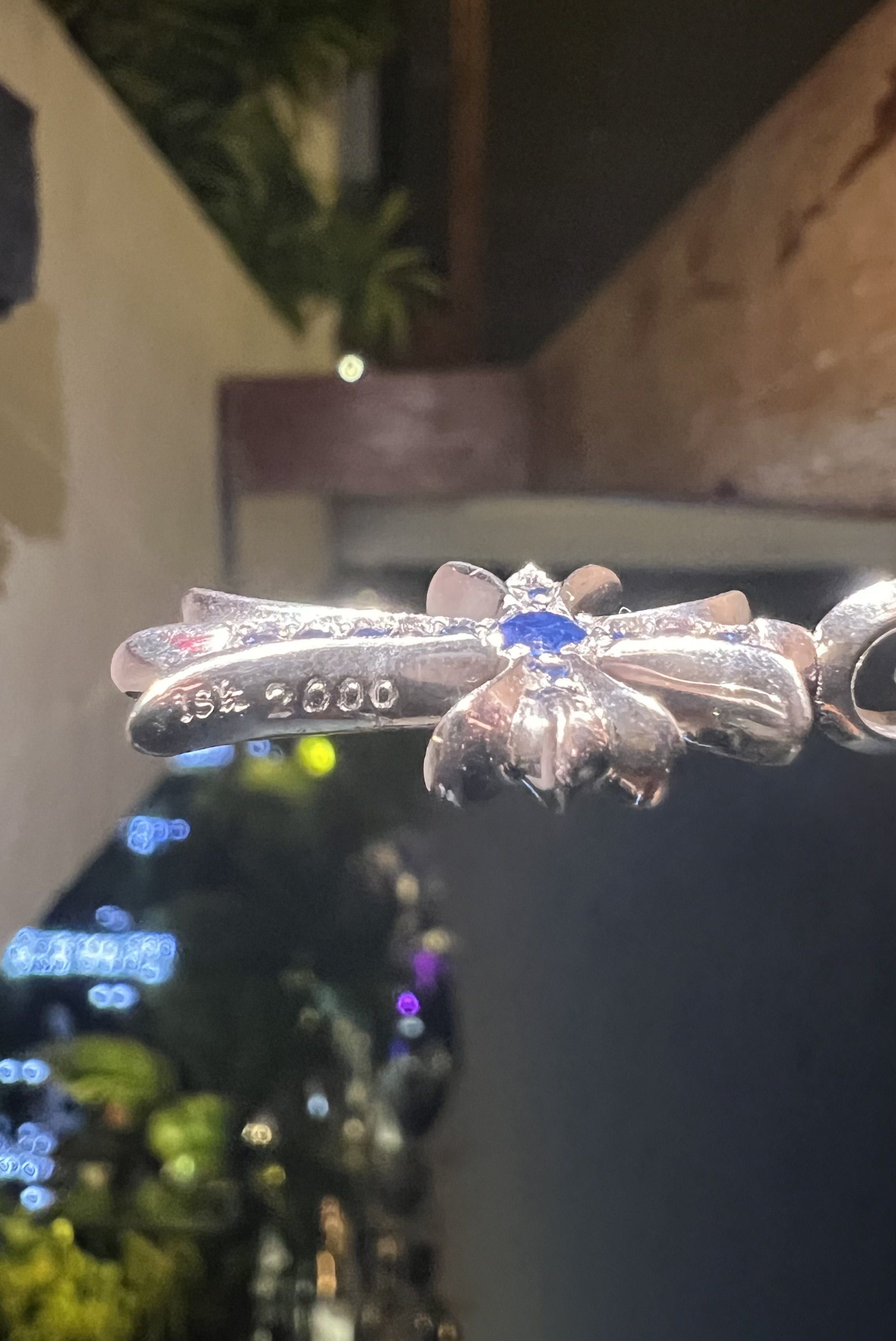Chrome Hearts Chrome Hearts Sapphire Tiny Cross Pendant (18k White Gold) Size ONE SIZE - 4 Thumbnail
