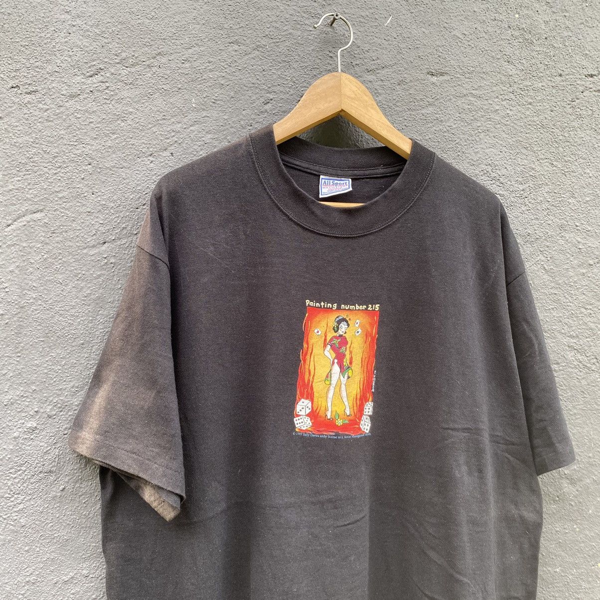 Vintage THRASHED FADED Vintage 90s Sally Davies Art ERD GRUNGE Tee Size US XL / EU 56 / 4 - 1 Thumbnail