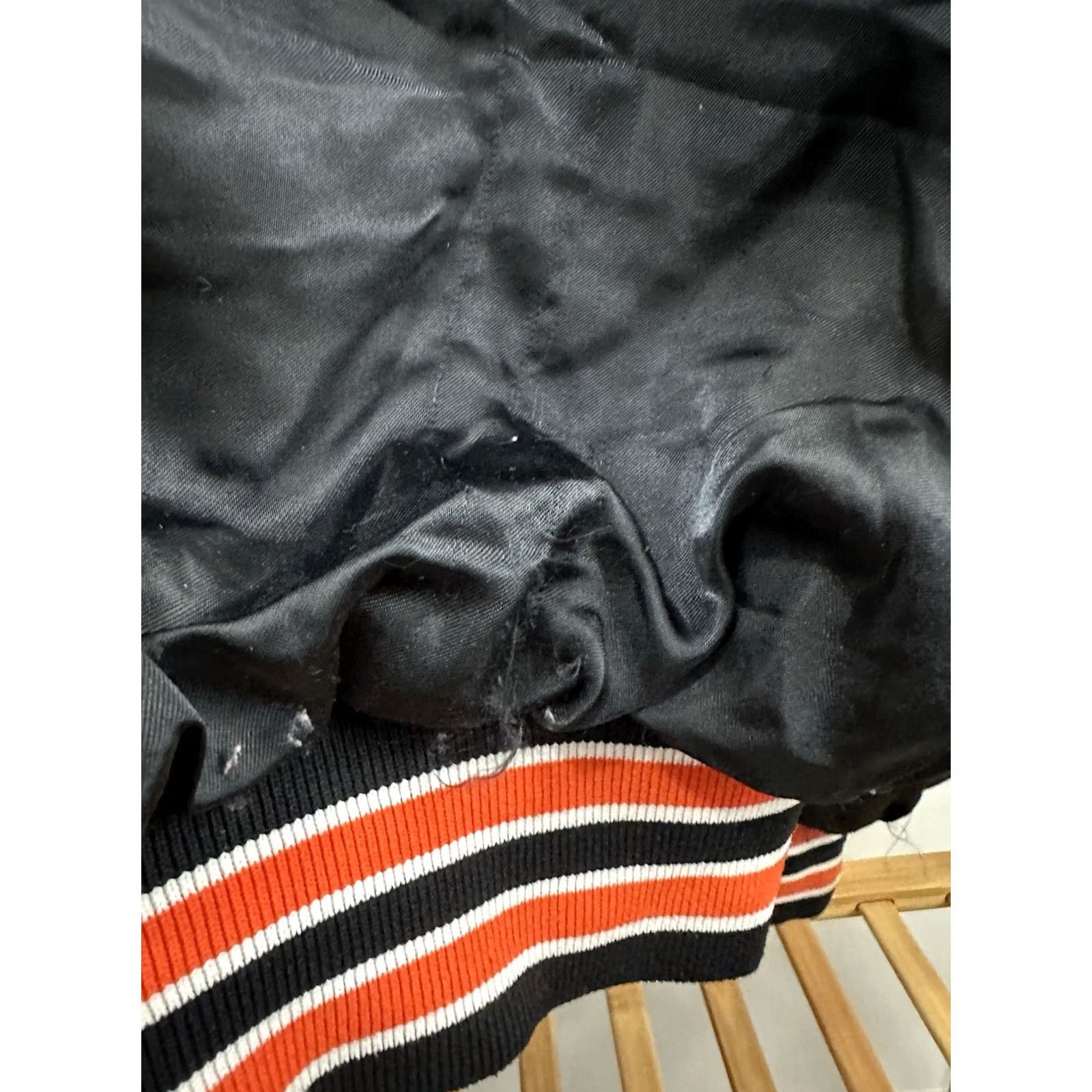 Logo 7 VTG 80s Little Caesars Old Logo Satin Bomber Jacket 2XL Black Mens "RARE" Size US XXL / EU 58 / 5 - 6 Thumbnail