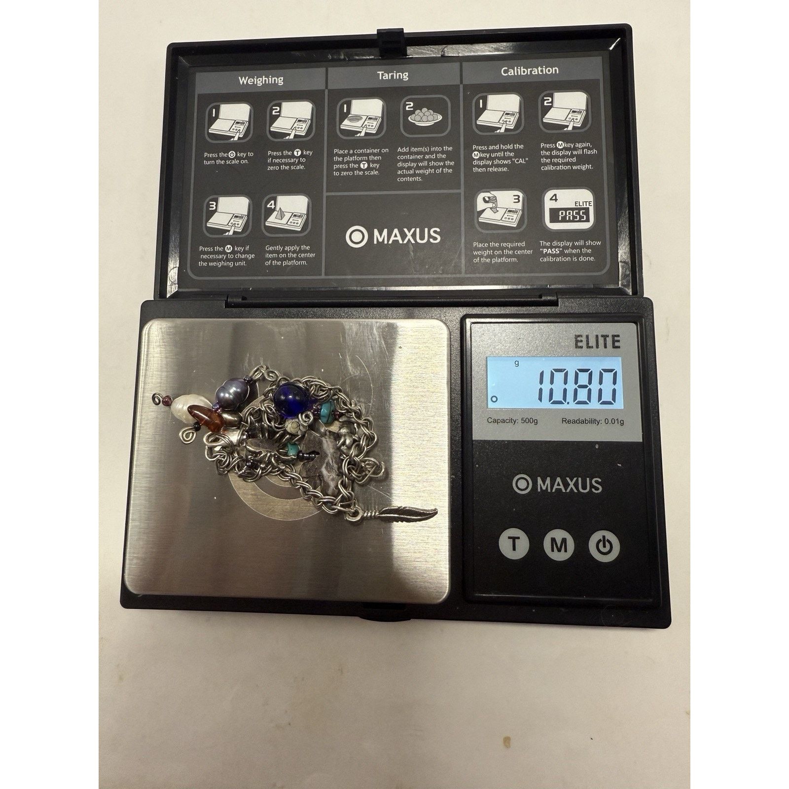 Sterling Silver Signed 925 Sterling Silver Charm & Beaded Bracelet 6.75” Size ONE SIZE - 9 Thumbnail