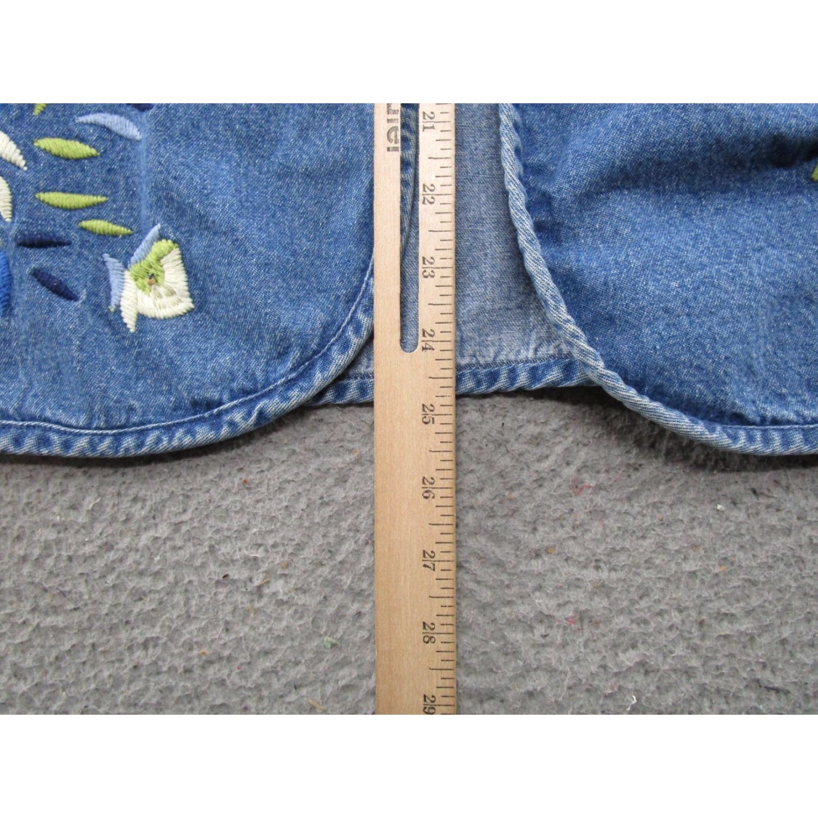 Denime VTG New Directions Denim Vest Open Front Embroidered Floral 1X Garden 90s Womens Size XL / US 12-14 / IT 48-50 - 7 Thumbnail