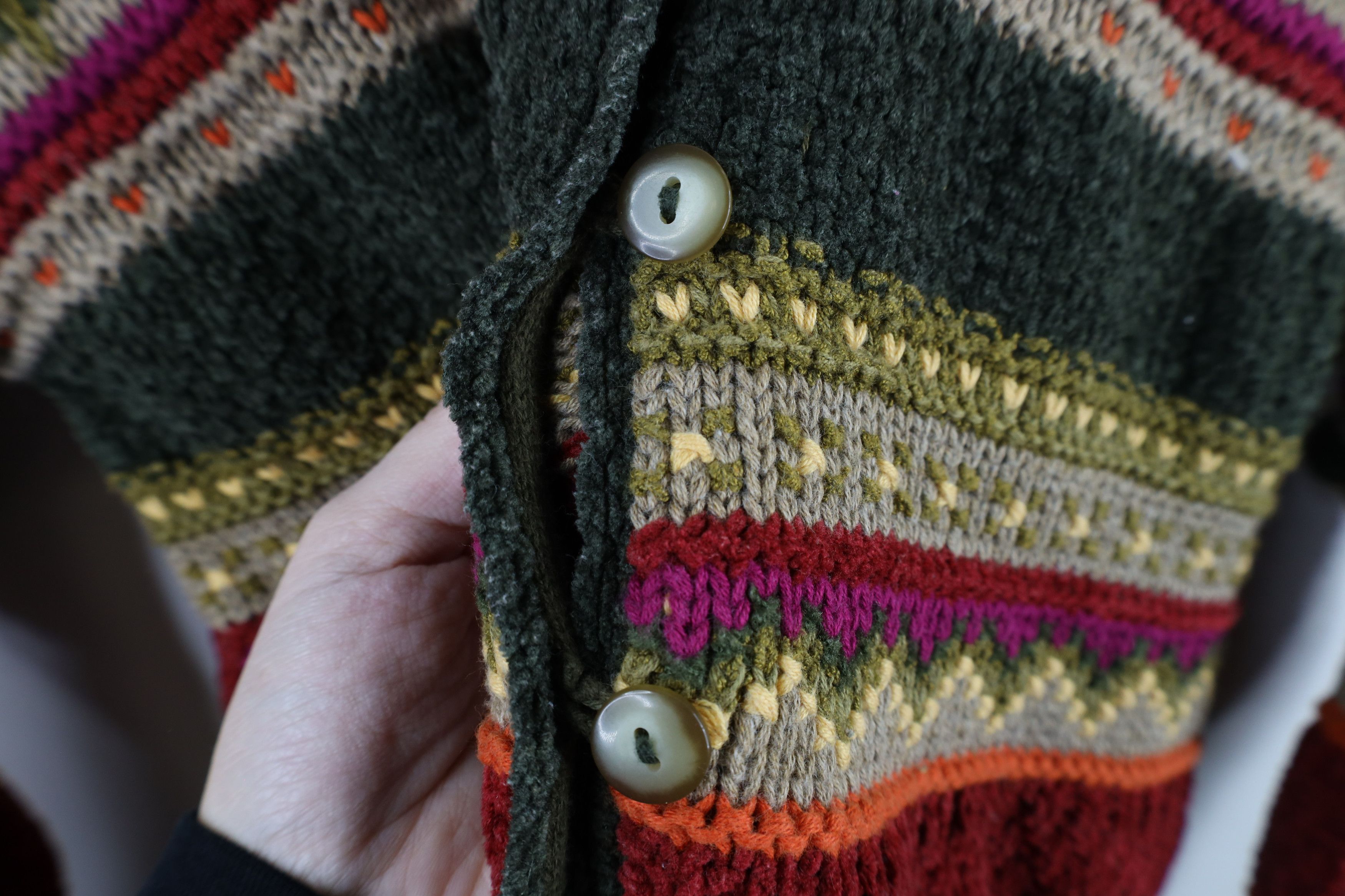 Vintage Vintage 90s Streetwear Fair Isle Knit Cardigan Sweater Size S / US 4 / IT 40 - 7 Thumbnail