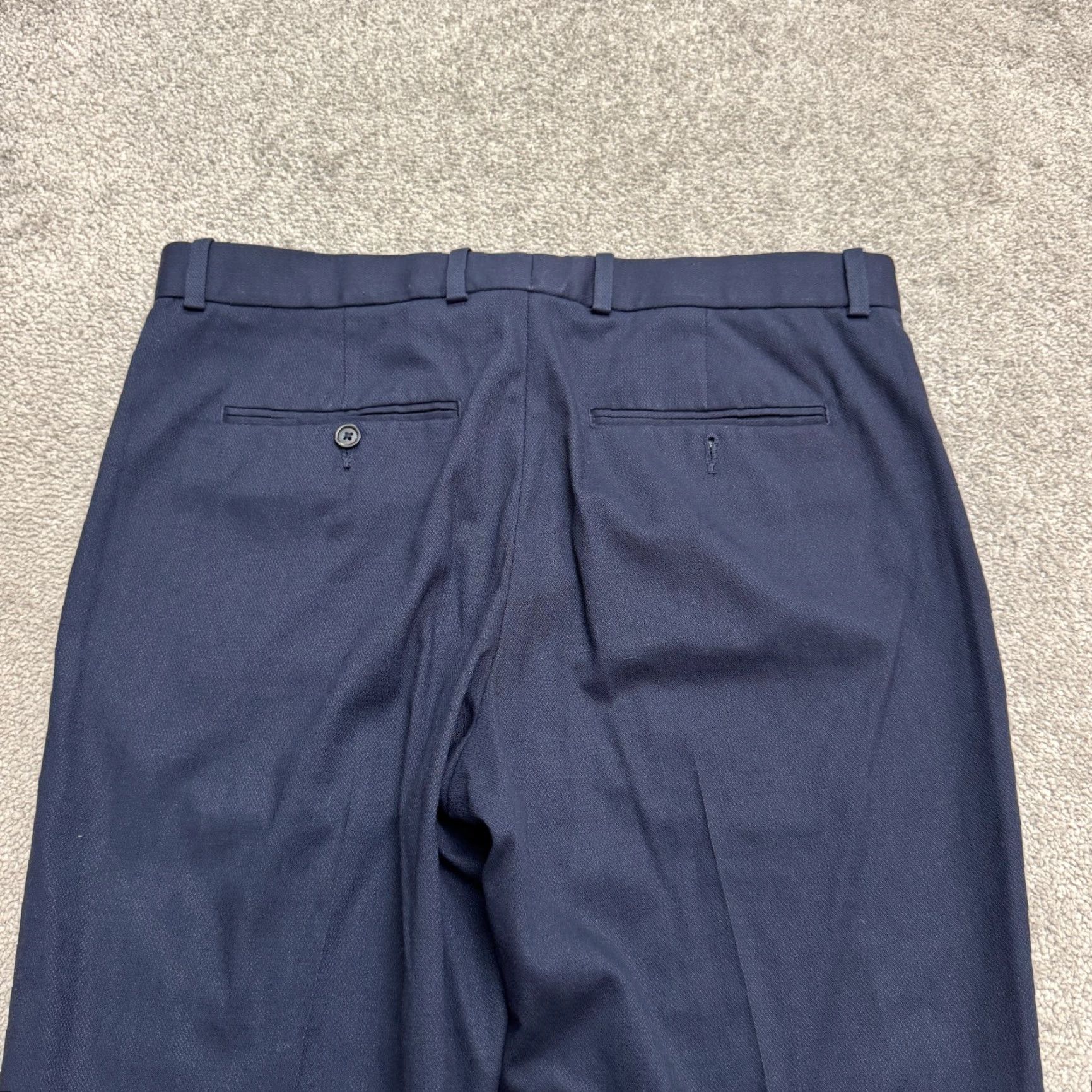 Perry Ellis Perry Ellis Portfolio Slim Fit Dress Pants Mens 33x30 Navy Blue Straight Work Shirt Pants? Size US 33 - 5 Thumbnail