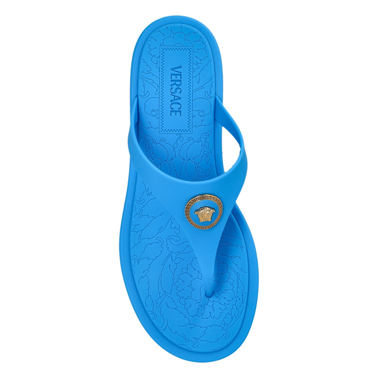 Versace VERSACE Blue Rubber Thong Flip Flops New And Authentic (Wome Size US 6 / IT 36 - 4 Thumbnail