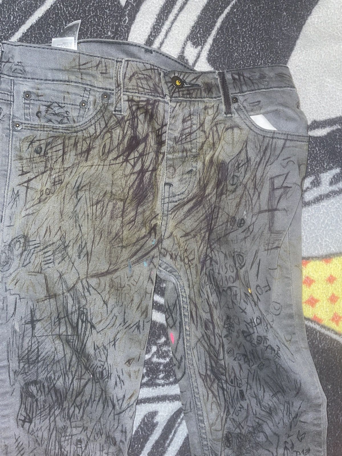 Levi's Distressed Levi custom doodle work denim Size US 30 / EU 46 - 3 Thumbnail