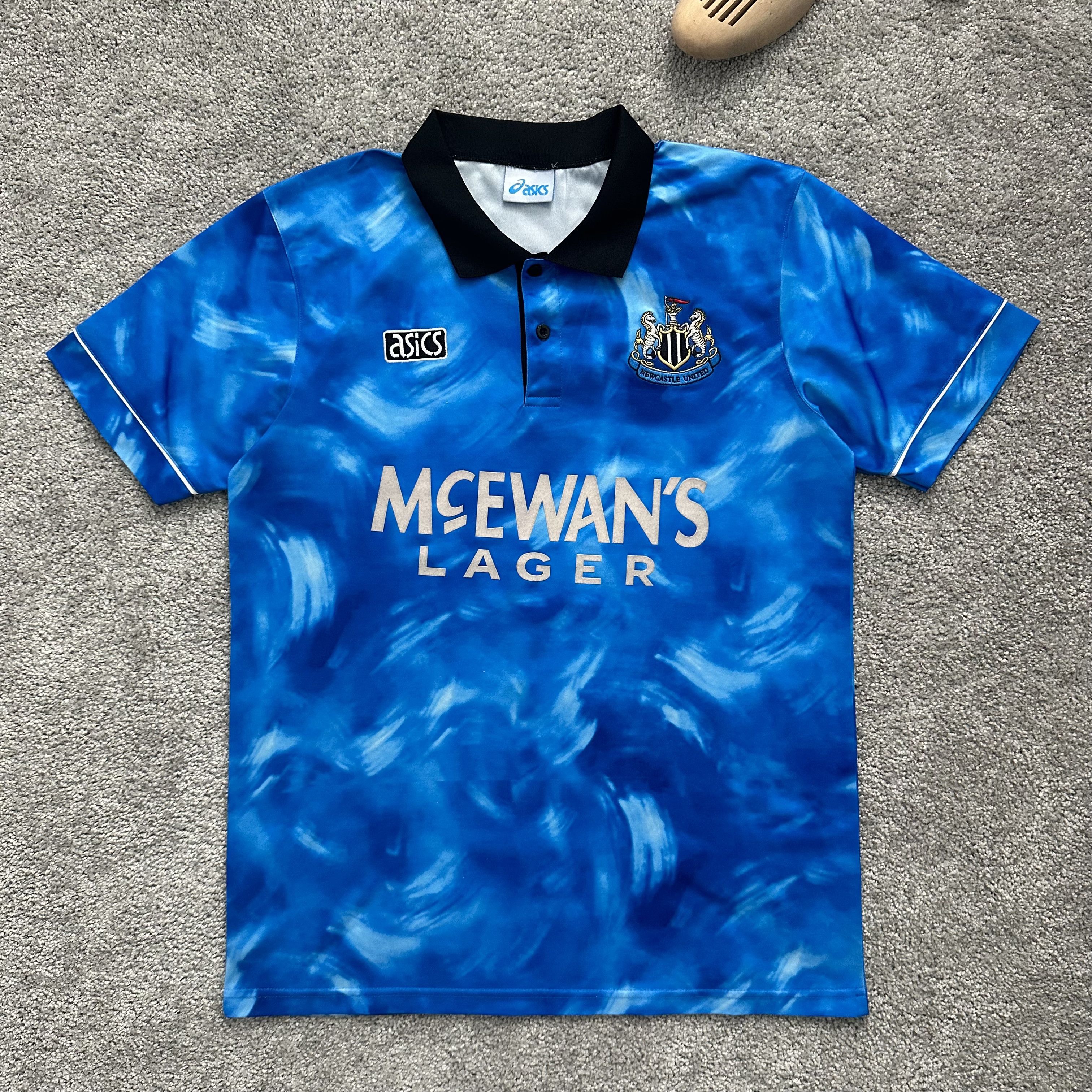 Asics New Castle United 1993-1995 Guest Soccer Jersey T Shirt Size US L / EU 52-54 / 3 - 2 Thumbnail