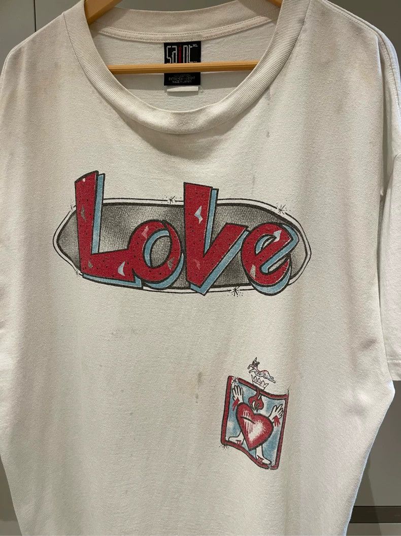 Saint Michael Saint Michael White vintage Cupid LOVE Made Old Short Sleev Size US XL / EU 56 / 4 - 3 Thumbnail