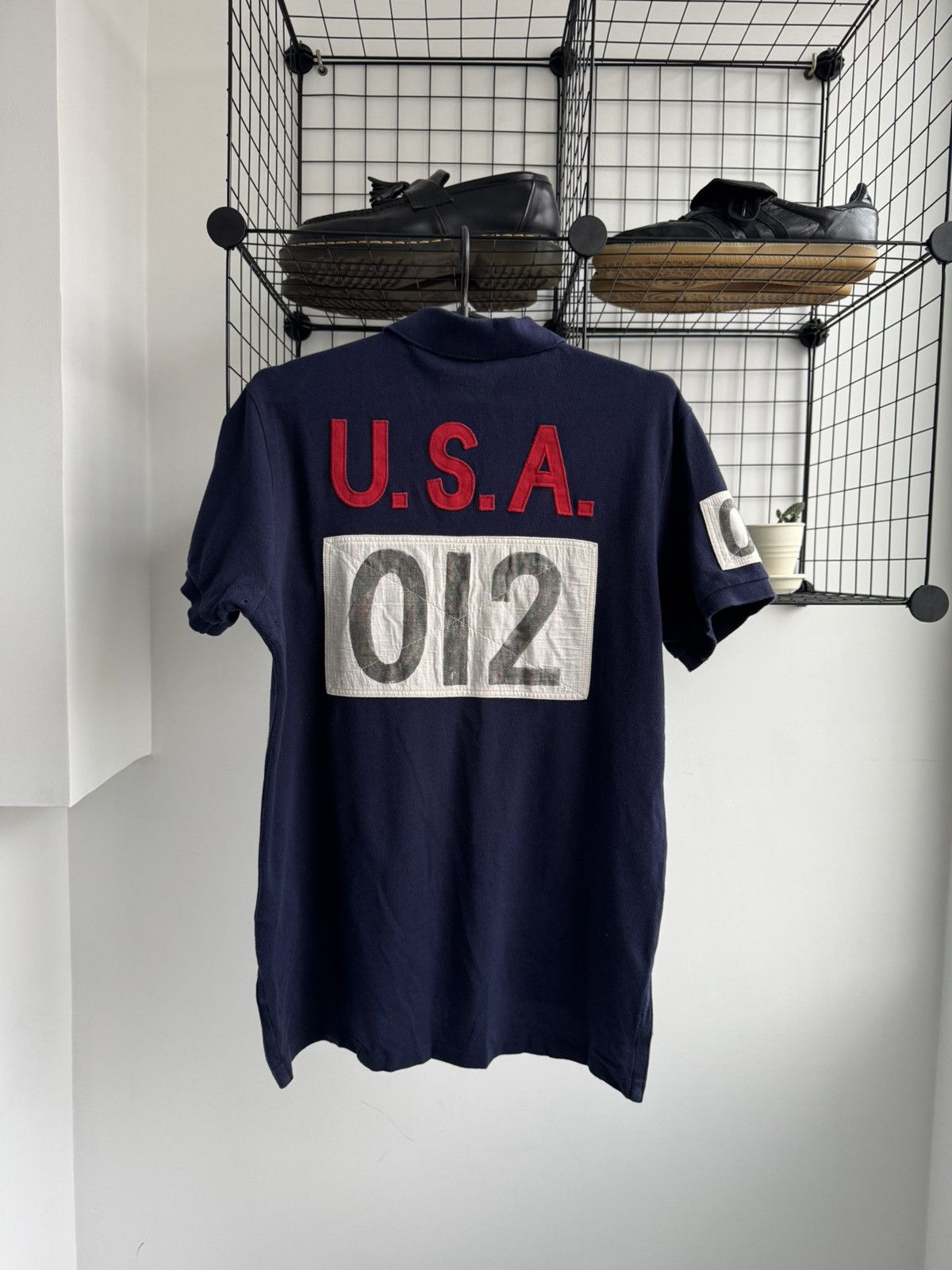 Vintage Polo Ralph Lauren USA Flag Polo Tee Y2K