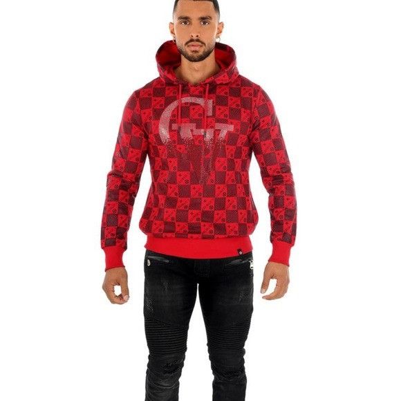 Designer Red Black Sweater Hoodie George V Designer Brand From Paris Size US L / EU 52-54 / 3 - 5 Thumbnail