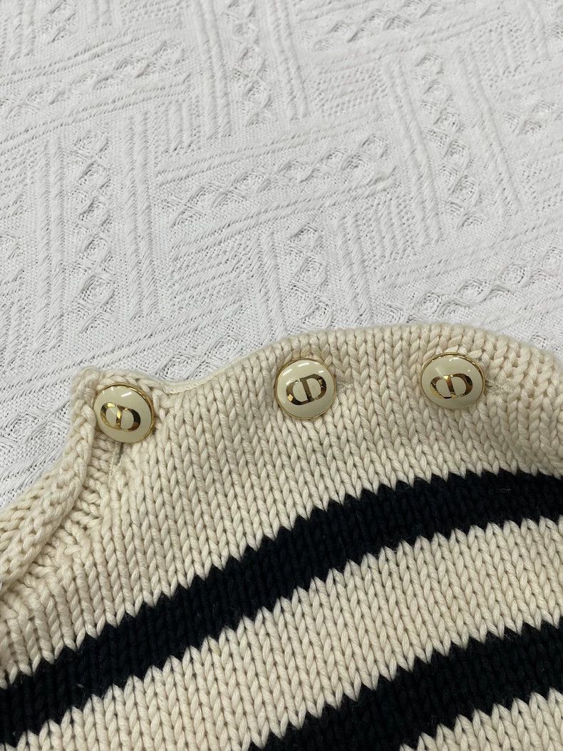 Dior Dior Side button striped rolled-edged sweater Size XS / US 0-2 / IT 36-38 - 2 Thumbnail