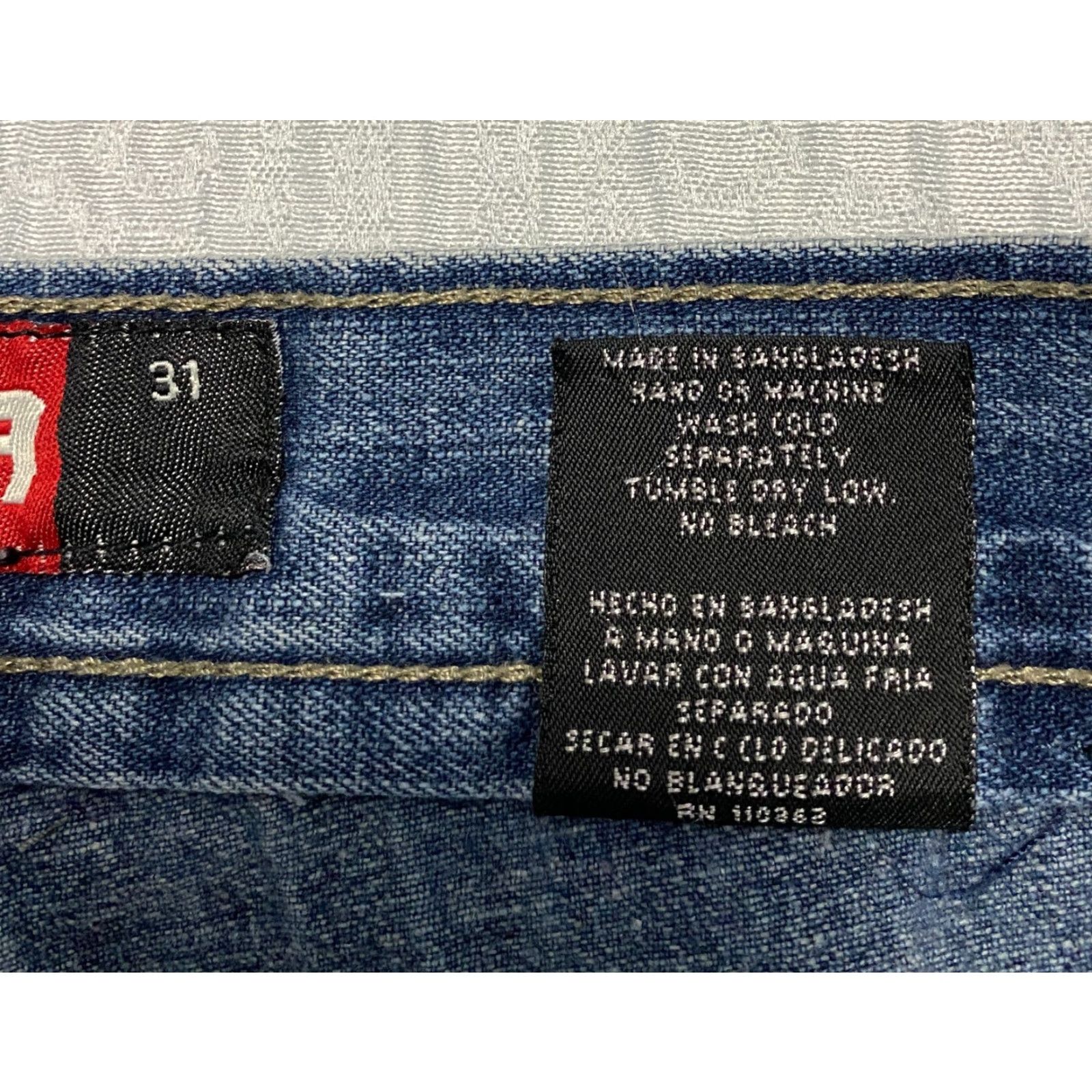 Vintage LADA Jeans Straight 30x31 Blue Distressed Mens Jeans 30 Regular Blue Denim 5-Pocket Style Straight Mens Size US 30 / EU 46 - 7 Thumbnail