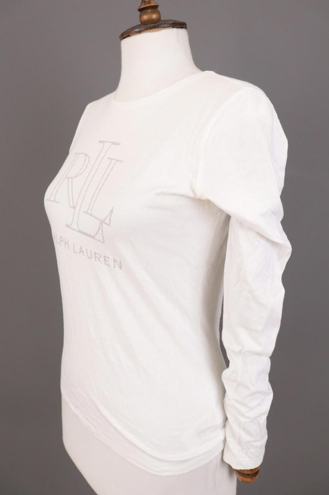 Lauren Ralph Lauren Lauren Ralph Lauren White Stretch Big Logo Top Shirt Size S Size S / US 4 / IT 40 - 7 Thumbnail