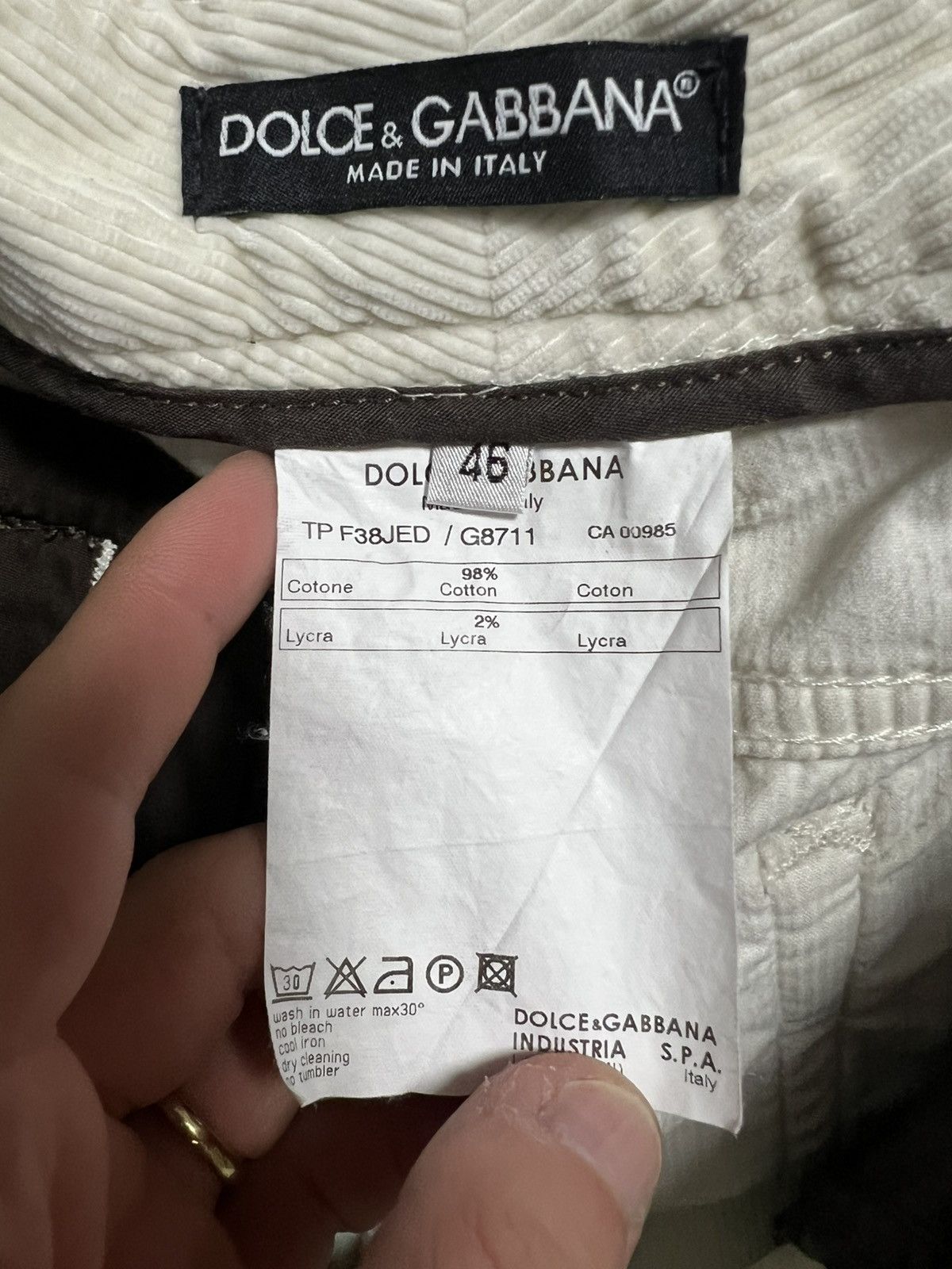 Dolce & Gabbana Dolce & gabbana white corduroy pants trousers L Size 32" / US 10 / IT 46 - 5 Thumbnail