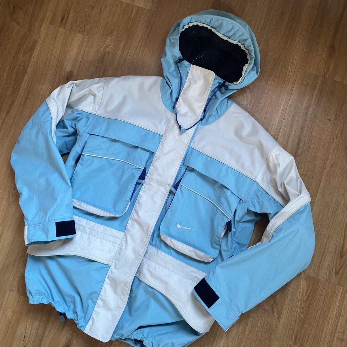 Nike × Nike ACG × Vintage Vintage Nike ACG Hardshell Jacket Parka babyblue creme Size US M / EU 48-50 / 2 - 2 Thumbnail