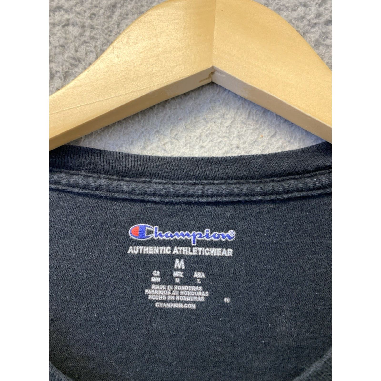 Champion VINTAGE Champion Shirt Adults M Black Cotton Short Sleeve Solid 90s Mens Womens Size US M / EU 48-50 / 2 - 4 Thumbnail