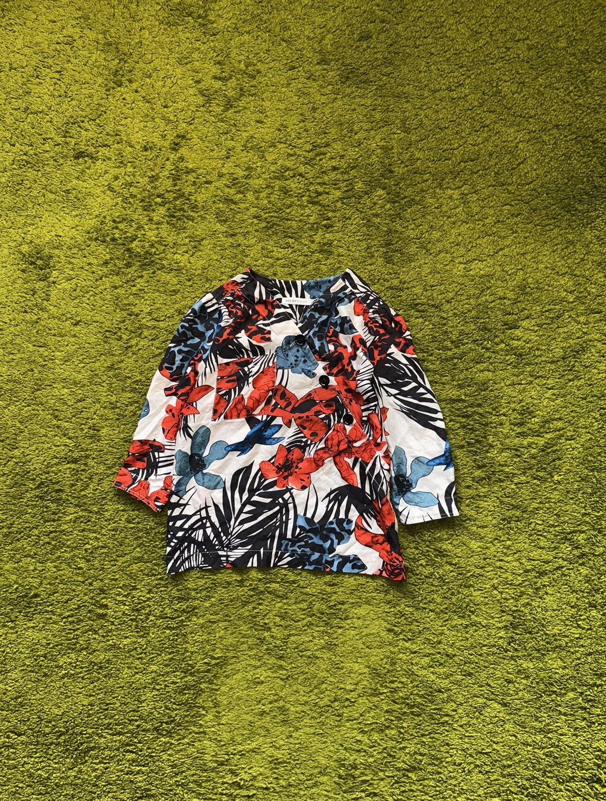 Chloe × Designer × See by Chloe See by Chloe 100% silk floral pattern coloured blouse shirt Size S / US 4 / IT 40 - 2 Thumbnail
