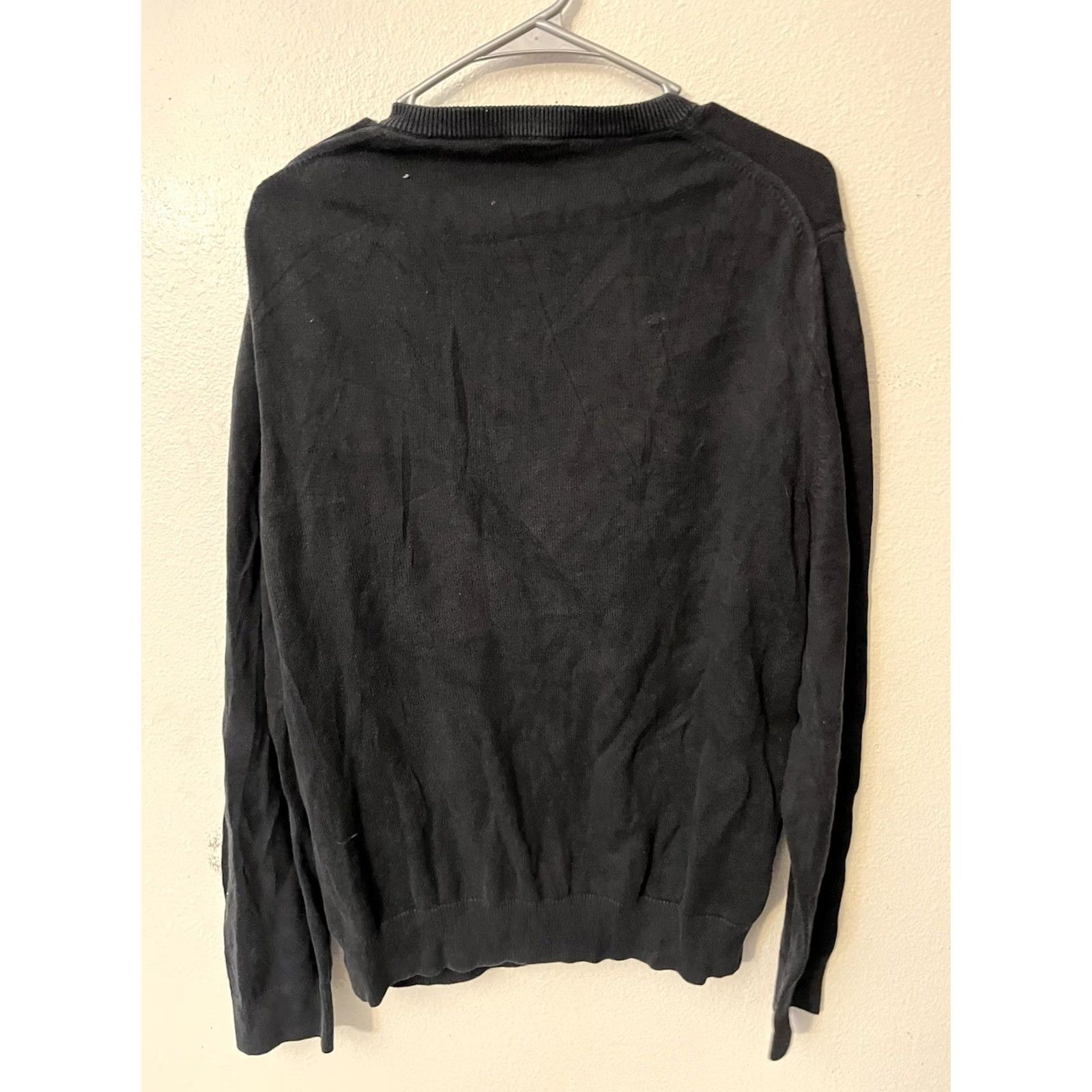 Express Express Sweater Mens Size Large Black V-Neck Cotton Pullover Size US L / EU 52-54 / 3 - 3 Thumbnail