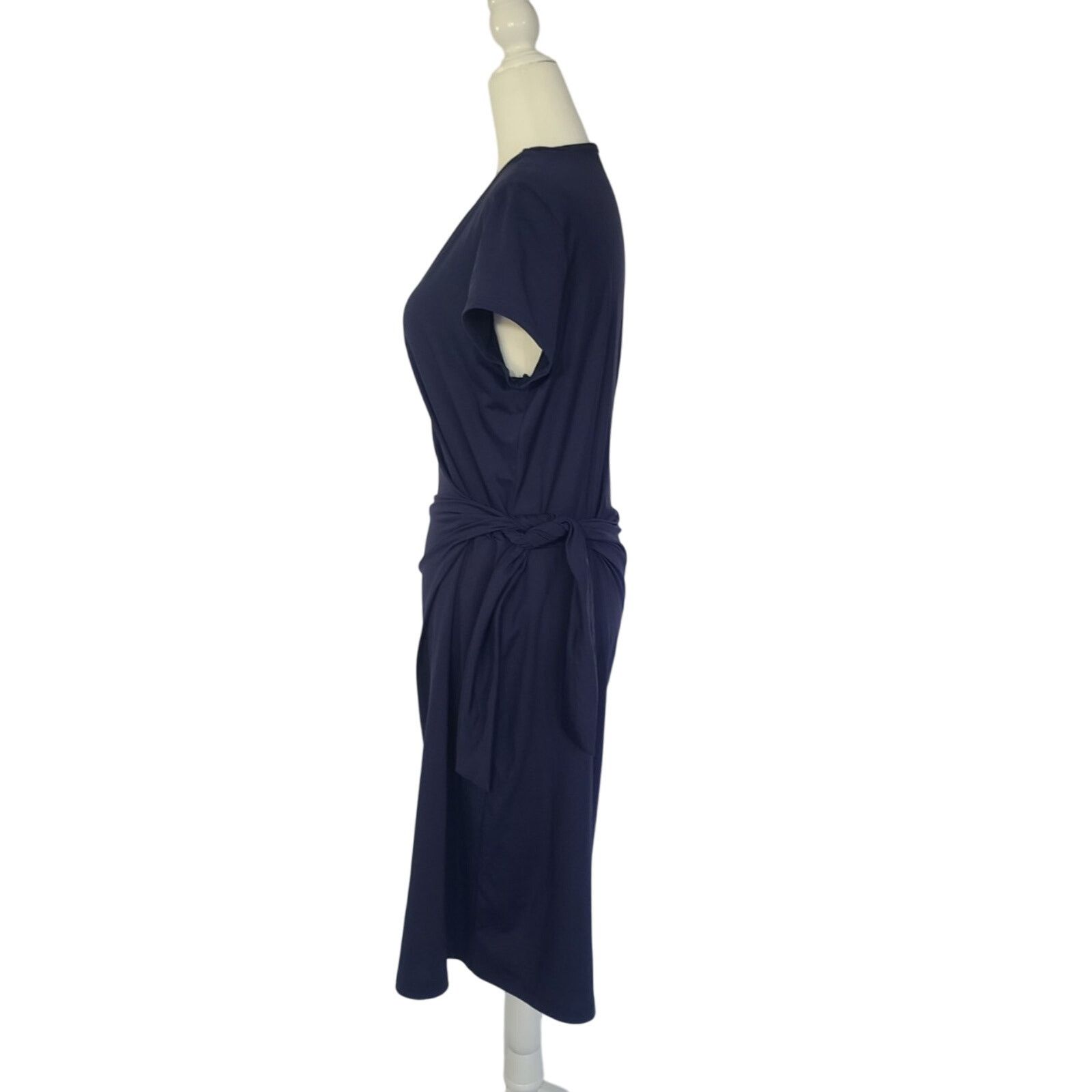 J.McLaughlin J.McLaughlin Navy Elora Bangle Side Tie Wrap Dress Medium Size M / US 6-8 / IT 42-44 - 4 Thumbnail