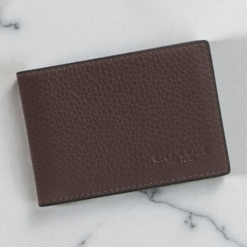 Coach Compact Billfold Leather Wallet in Maple CM167