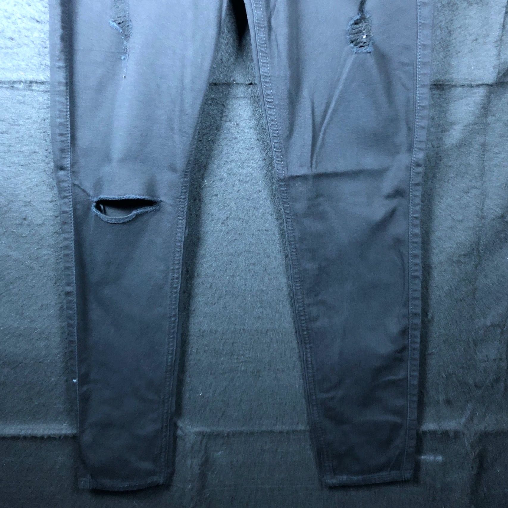 7 For All Mankind VINTAGE 7 For All Mankind Jeans Womens Black B(air) The Ankle Skinny Distress Stretch 26 Size 26" / US 2 / IT 38 - 3 Thumbnail