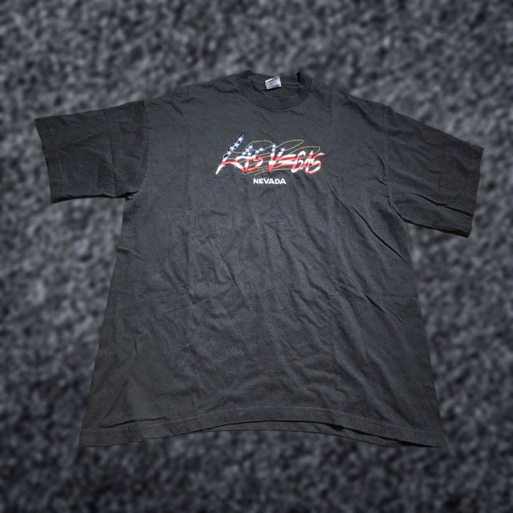 Jerzees VINTAGE TND Las Vegas T Shirt Mens XL Black Embroidered Logo 90s Dolphin Ocean USA Made Crew Neck Short Sleeve Shirt Men Size US XL / EU 56 / 4 - 1 Thumbnail