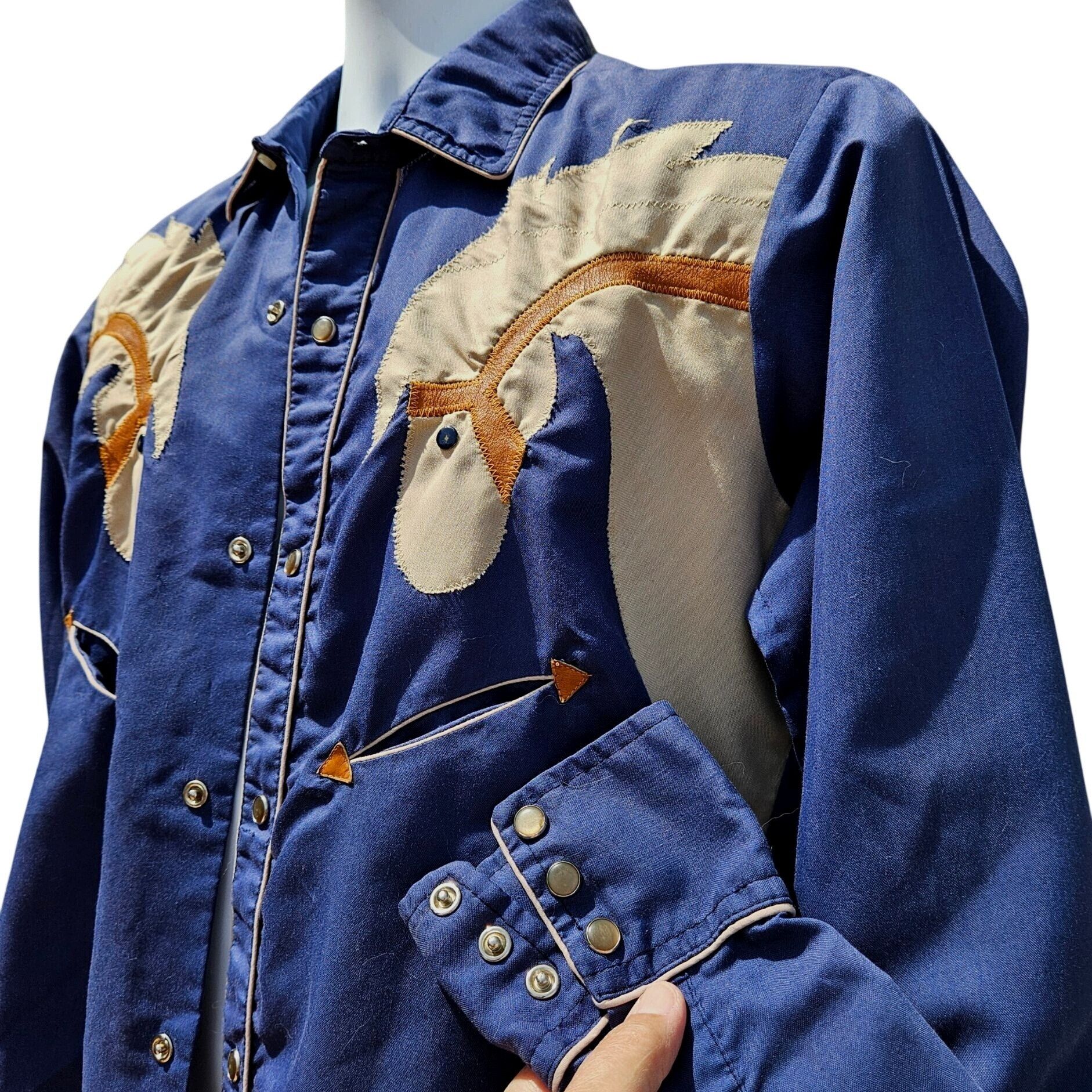 Vintage Vintage Custer 70s Western Cowboy Shirt Horse Head Applique Size US M / EU 48-50 / 2 - 4 Thumbnail