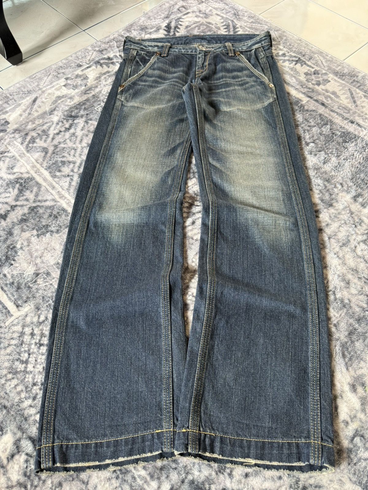 Japanese Brand JohnBull Japan Carpenter Wide Leg Flared Jeans Size US 29 - 1 Thumbnail