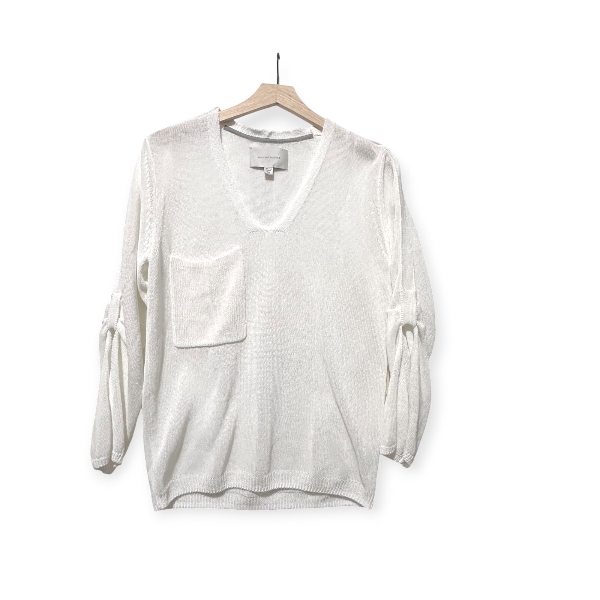 Brochu Walker Brochu Walker Palmas Vee White Sweater XS Salt Water NWT Size XS / US 0-2 / IT 36-38 - 1 Thumbnail