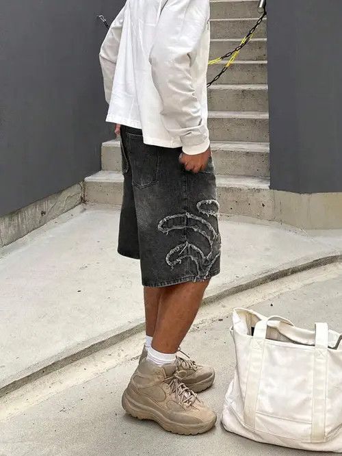 Japanese Brand Fukada x Yura Distressed Washed Y2k Shorts Jorts Denim Size US 32 / EU 48 - 8 Thumbnail