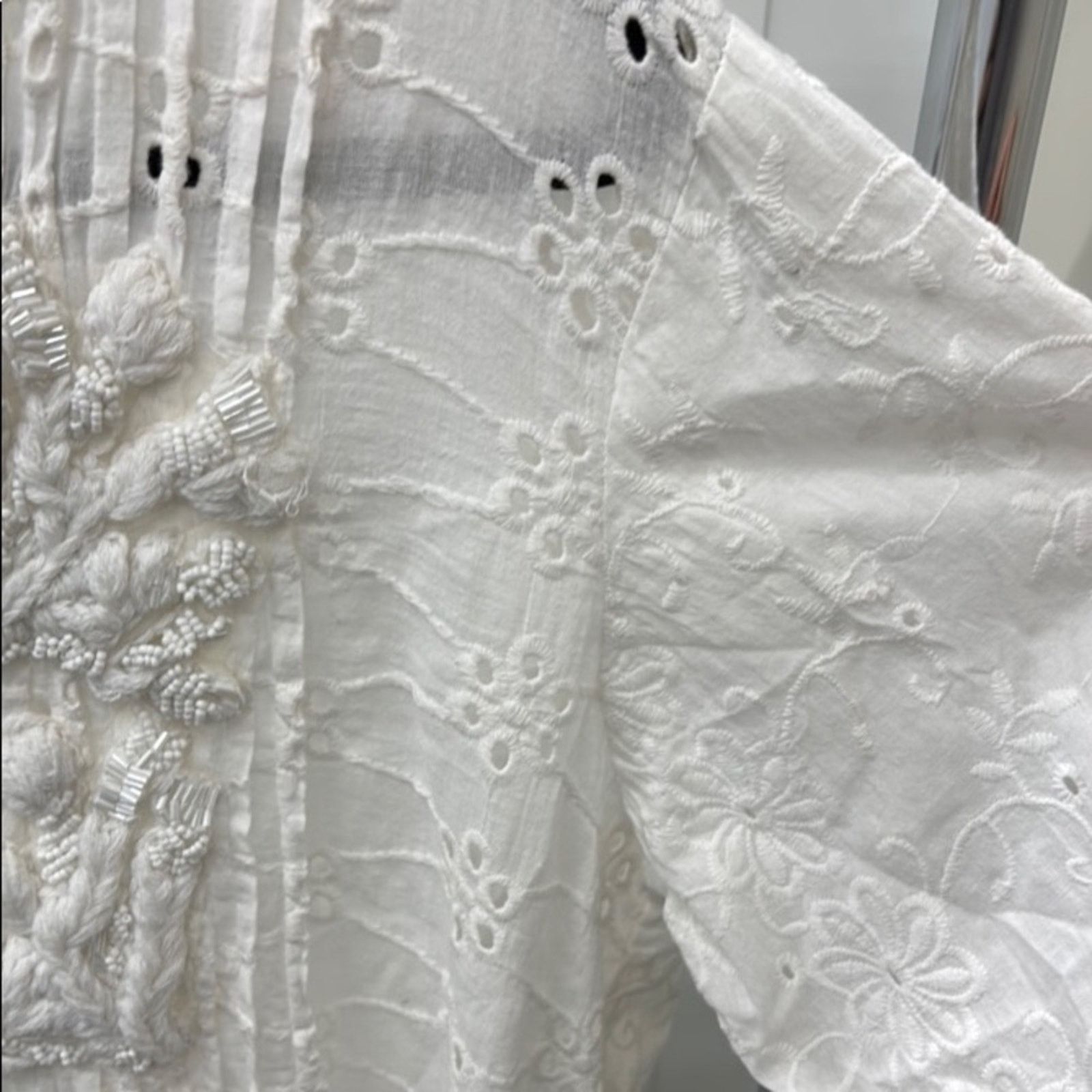 Other NWT Giacomo Cinque White Embroidered Blouse Size XL Size XL / US 12-14 / IT 48-50 - 5 Thumbnail