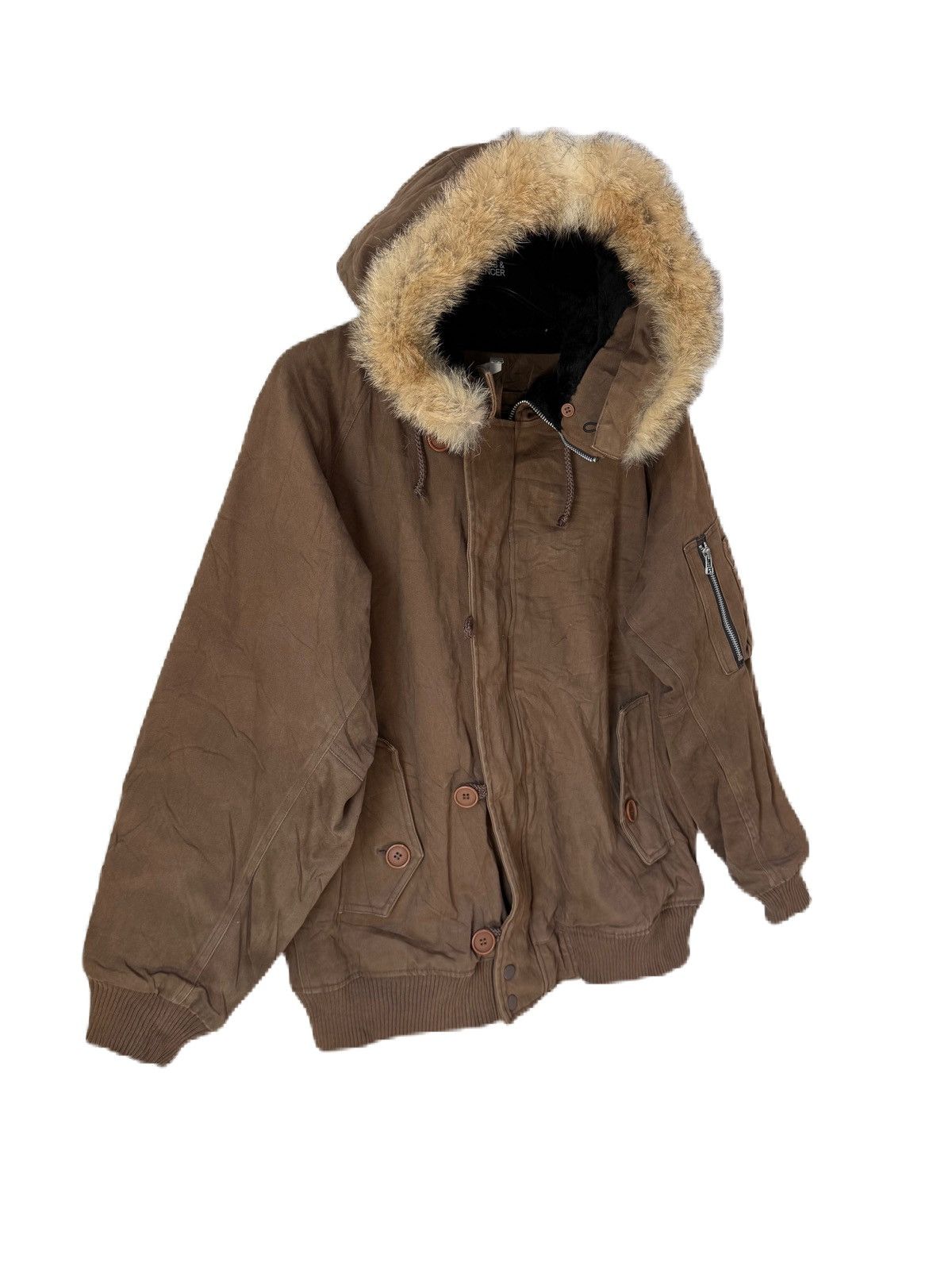 Japanese Brand JAPAN NRAND MOLESKIN BOMBER JACKET NOTA BENE FUR HOODIE Size US M / EU 48-50 / 2 - 3 Thumbnail