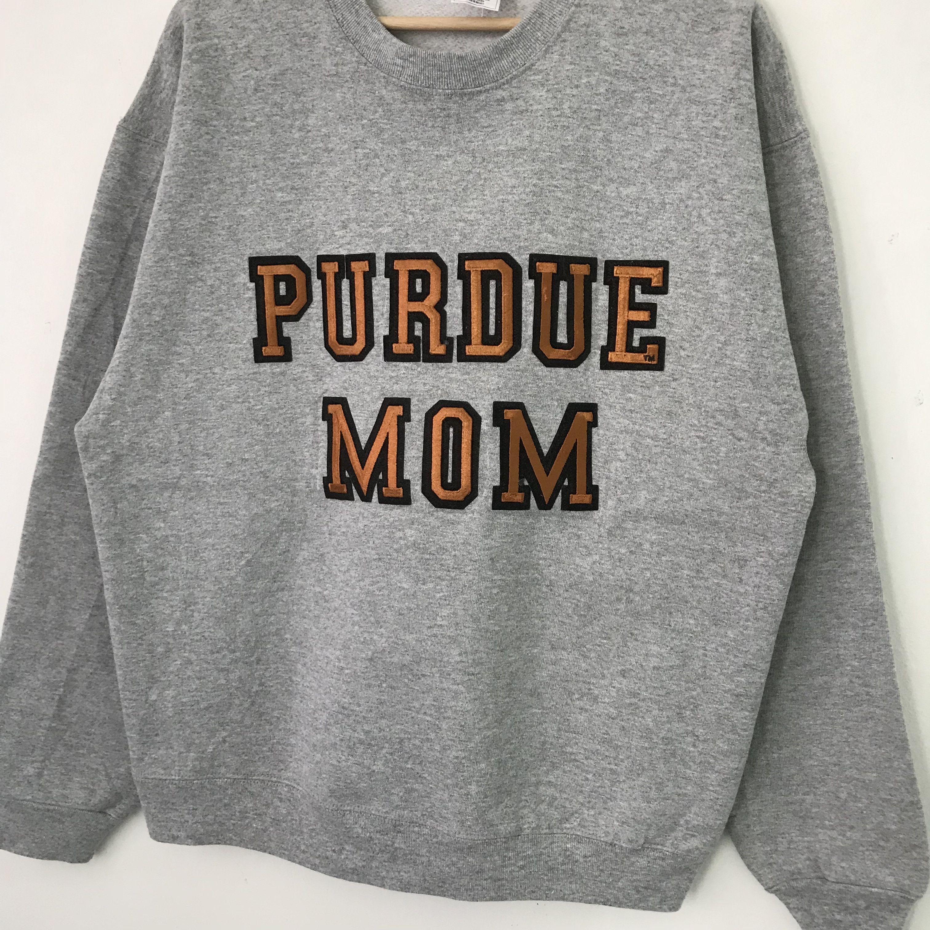 Vintage Vintage 90's Purdue Mom Gray Sweatshirt - 667 Size US L / EU 52-54 / 3 - 3 Thumbnail