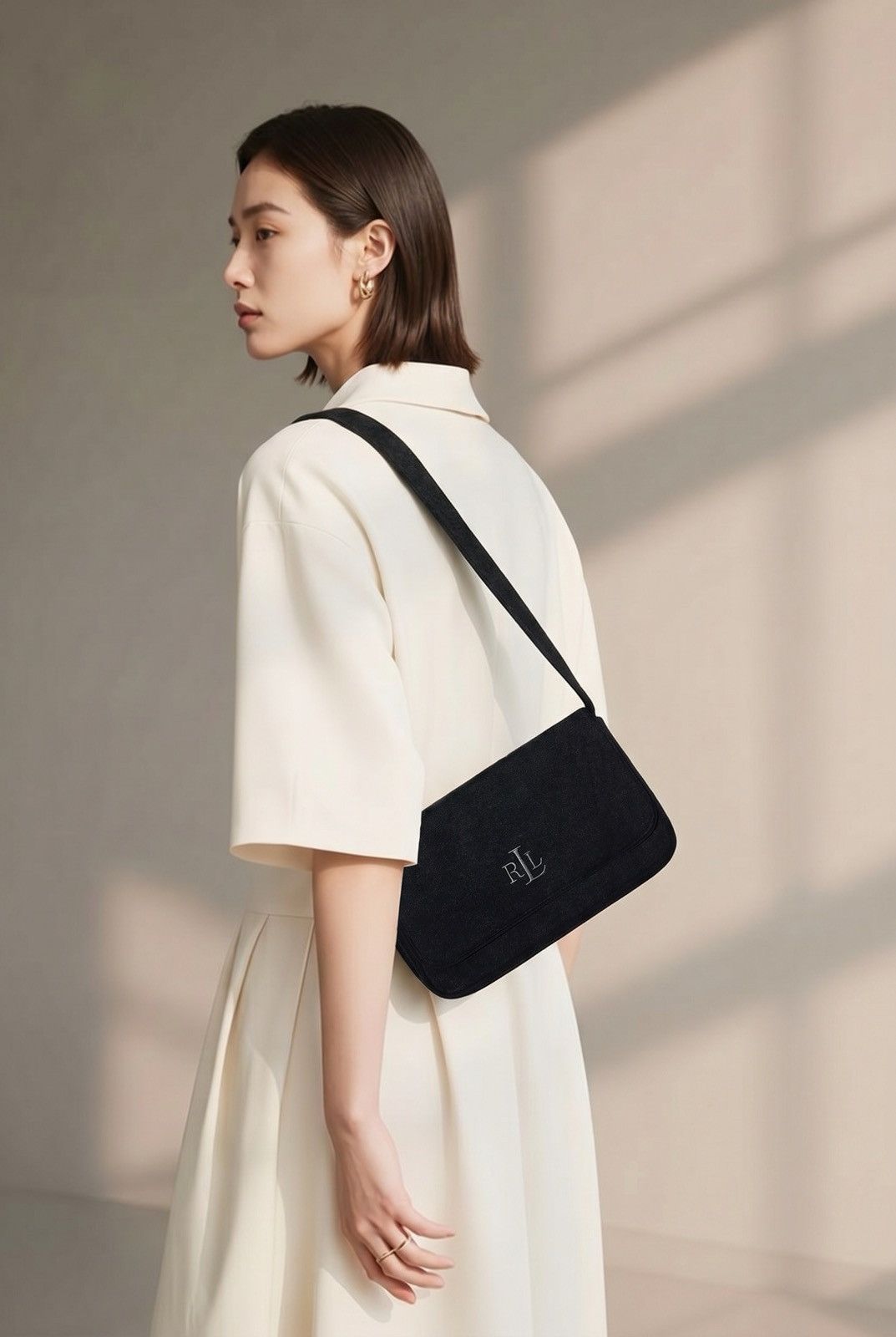 Lauren Ralph Lauren Lauren Ralph Lauren shoulder bag crafted from charcoal wool Size ONE SIZE - 1 Thumbnail