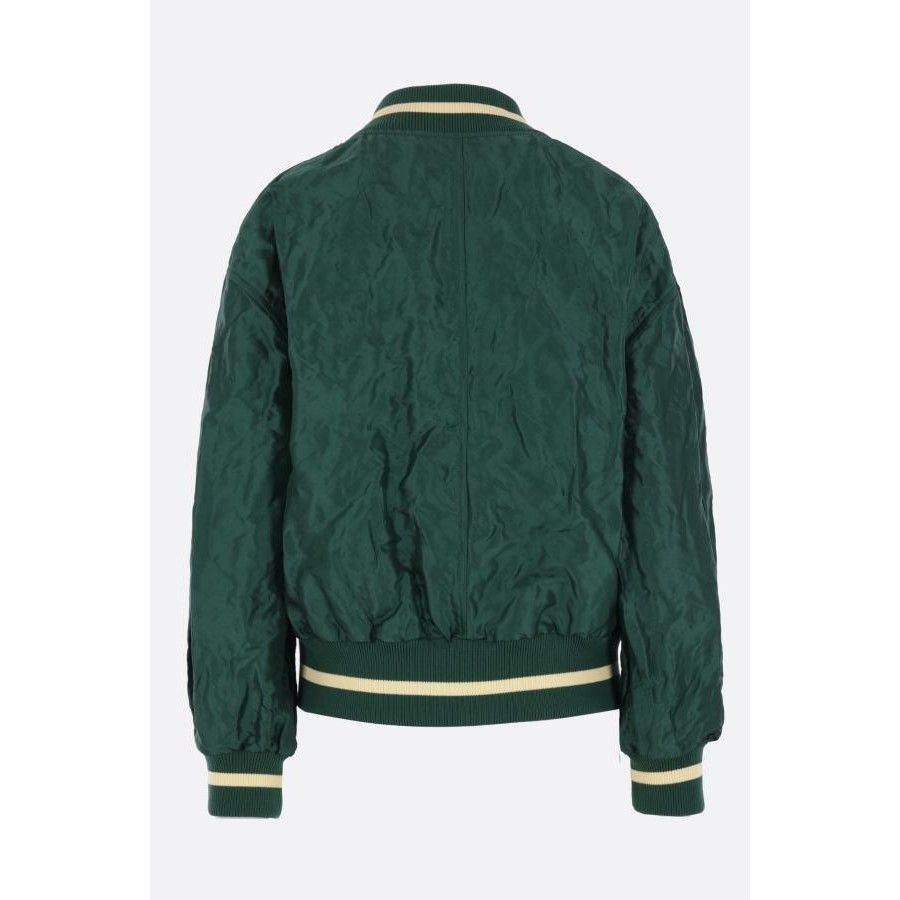 Loewe LOEWE Green Crinkled Technical Taffeta Bomber Jacket New & A Size M / US 6-8 / IT 42-44 - 2 Thumbnail