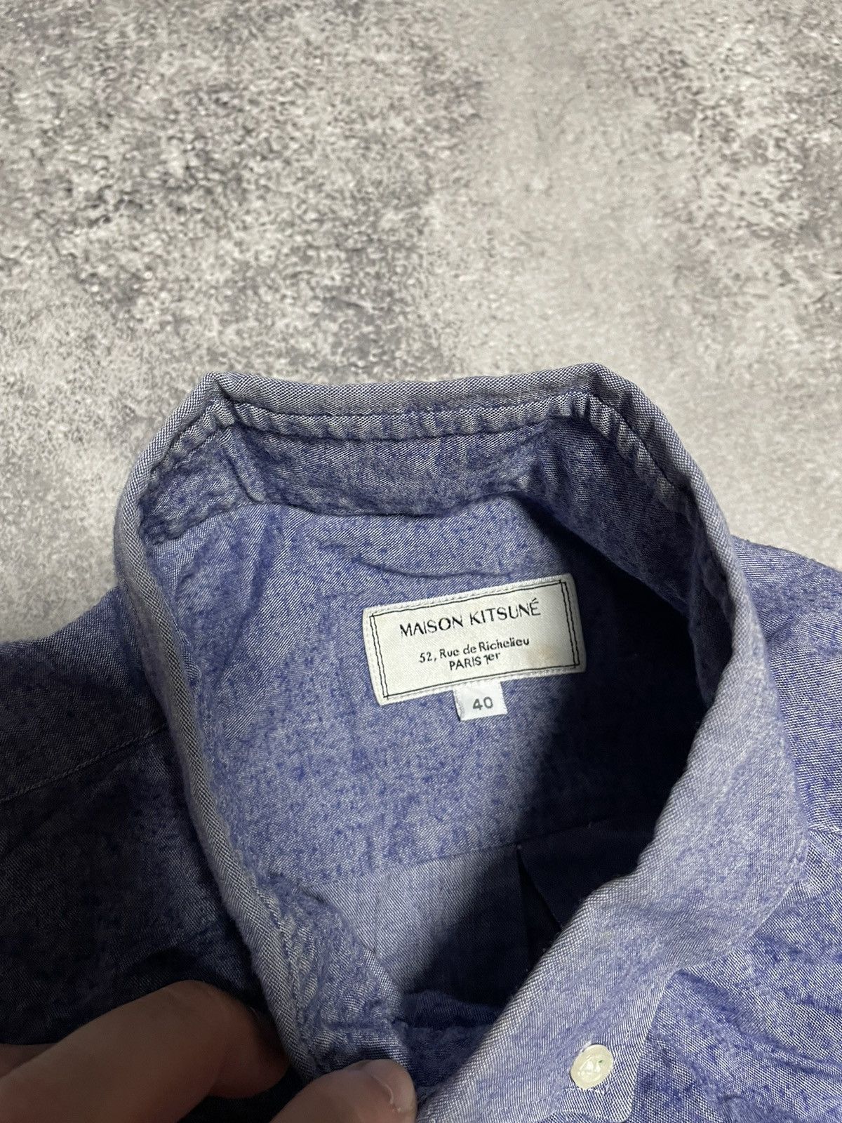 Maison Kitsune Maison Kitsune Striped Logo Button Up Shirt Size US M / EU 48-50 / 2 - 7 Thumbnail