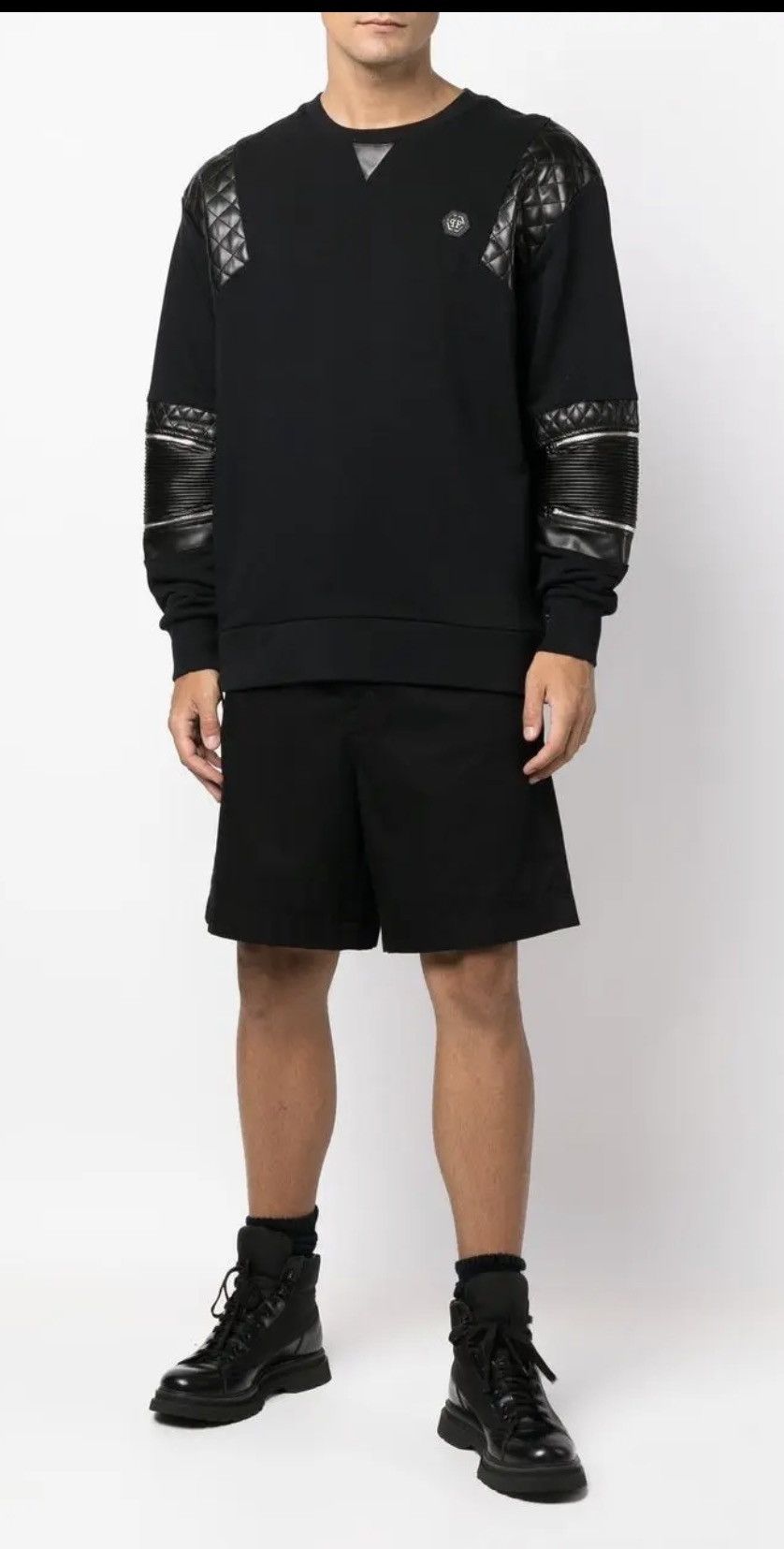Philipp Plein Philipp Plein Diamond Quilted Panel Sweatshirt Men’s XXL Size US XXL / EU 58 / 5 - 1 Thumbnail