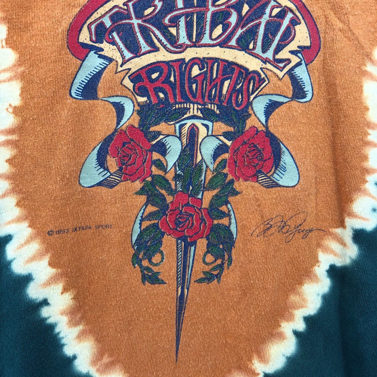 Vintage Vintage 1993 DJANGO Made In Usa Surfing Skate Tie Dye TShirt Size US L / EU 52-54 / 3 - 5 Thumbnail