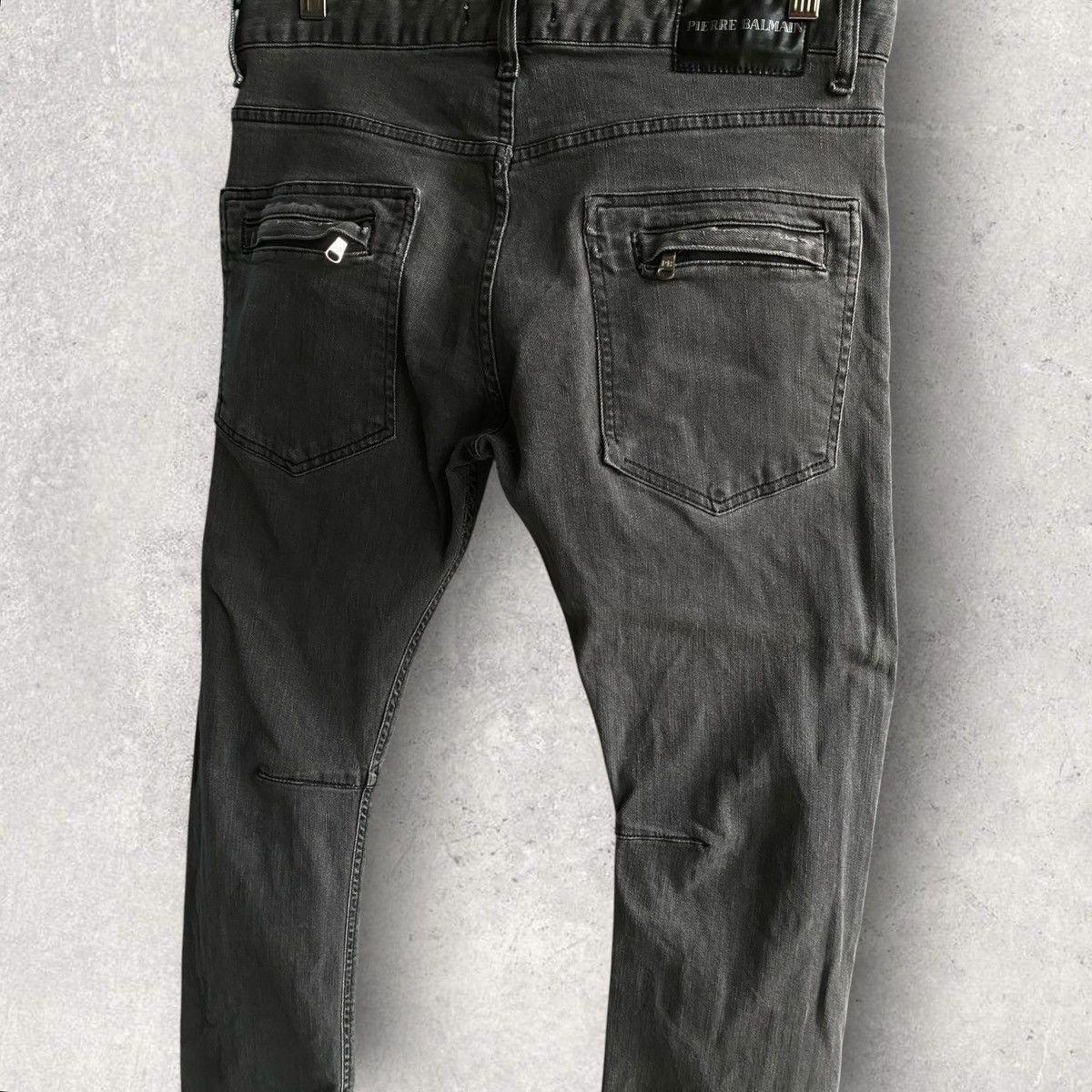 Balmain Balmain Biker Dart Knees Dark Grey Jeans Size US 32 / EU 48 - 3 Thumbnail