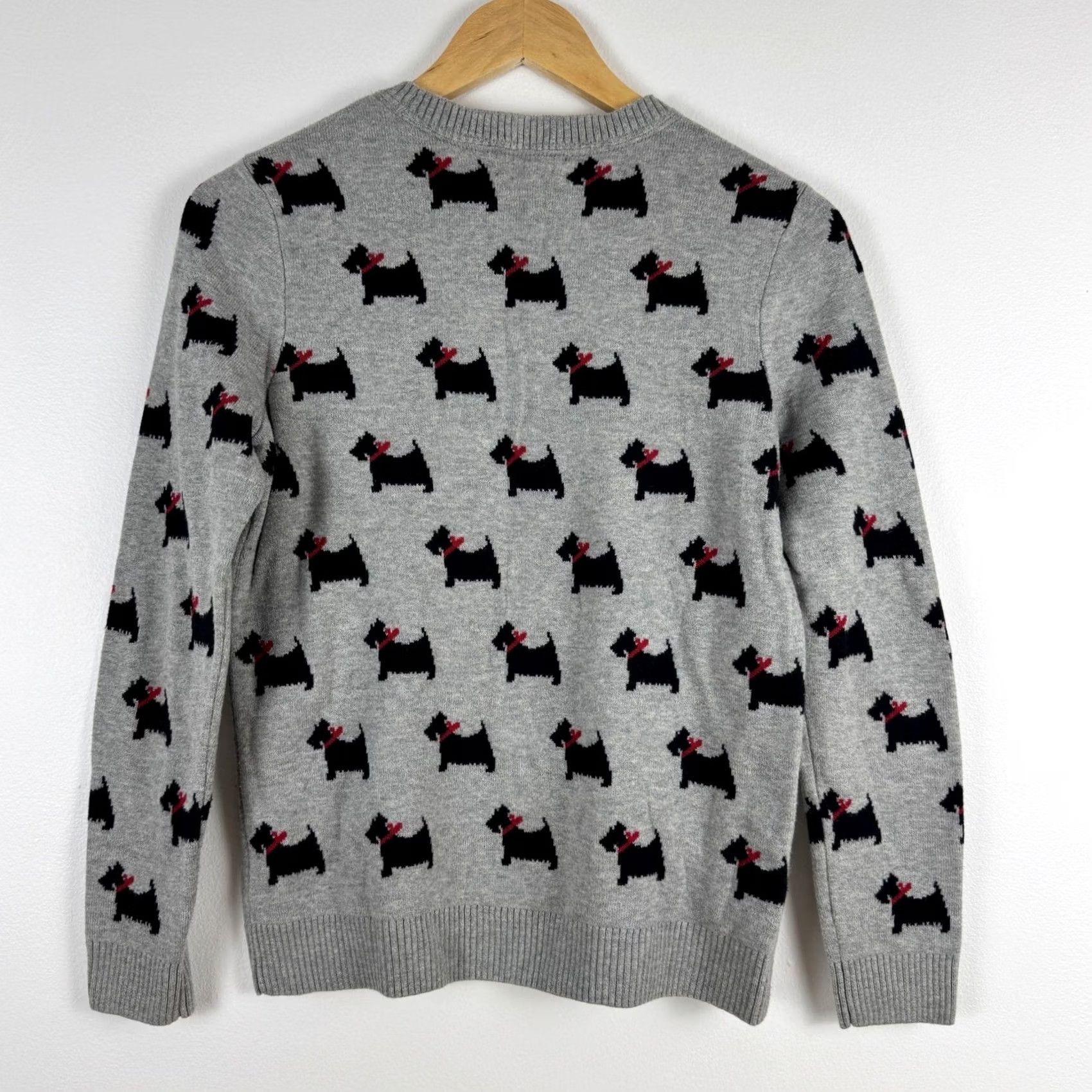Charter Club Charter Club Petite Sweater Scottie Dog Print Gray Cotton Blend PS Women Size S / US 4 / IT 40 - 2 Thumbnail