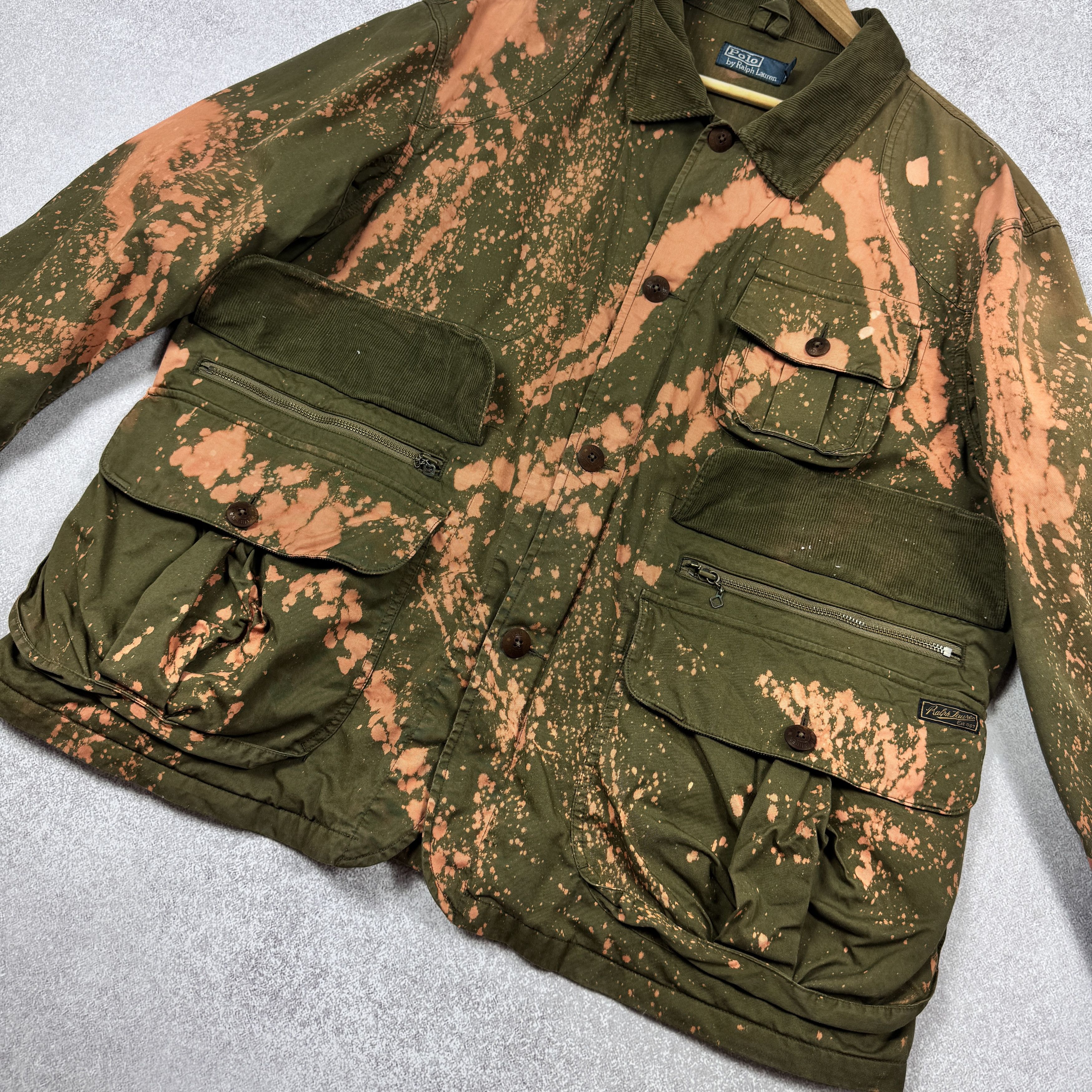 Designer × Polo Ralph Lauren POLO RALPH LAUREN CUSTOM ''NO WAR'' MILITARY POCKET JACKET Size US XXL / EU 58 / 5 - 8 Thumbnail