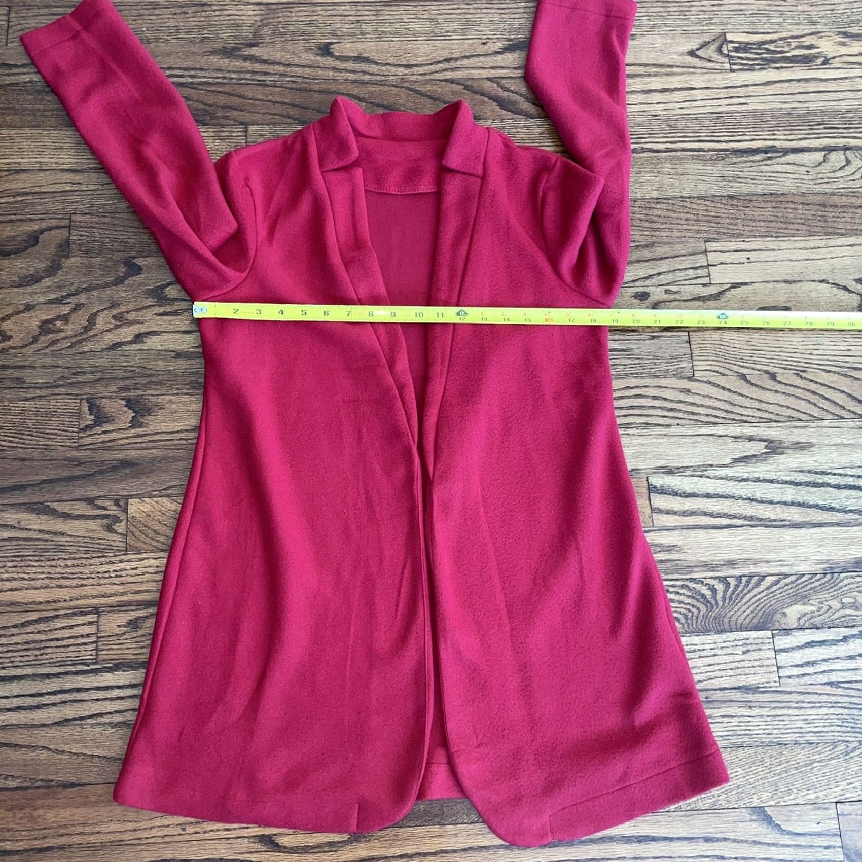 Vintage Women Red Blazer Jacket Long Sleeve Open Front Size M Casual Cotton Poly NWOT Size M / US 6-8 / IT 42-44 - 5 Thumbnail